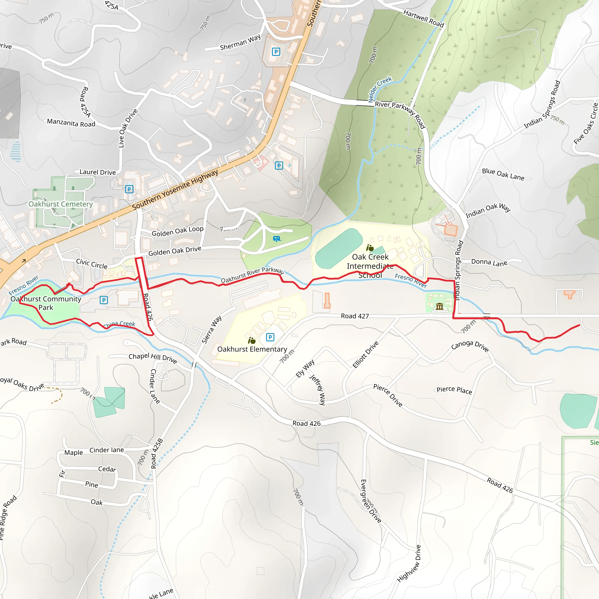 Oakhurst River Parkway mobile static map