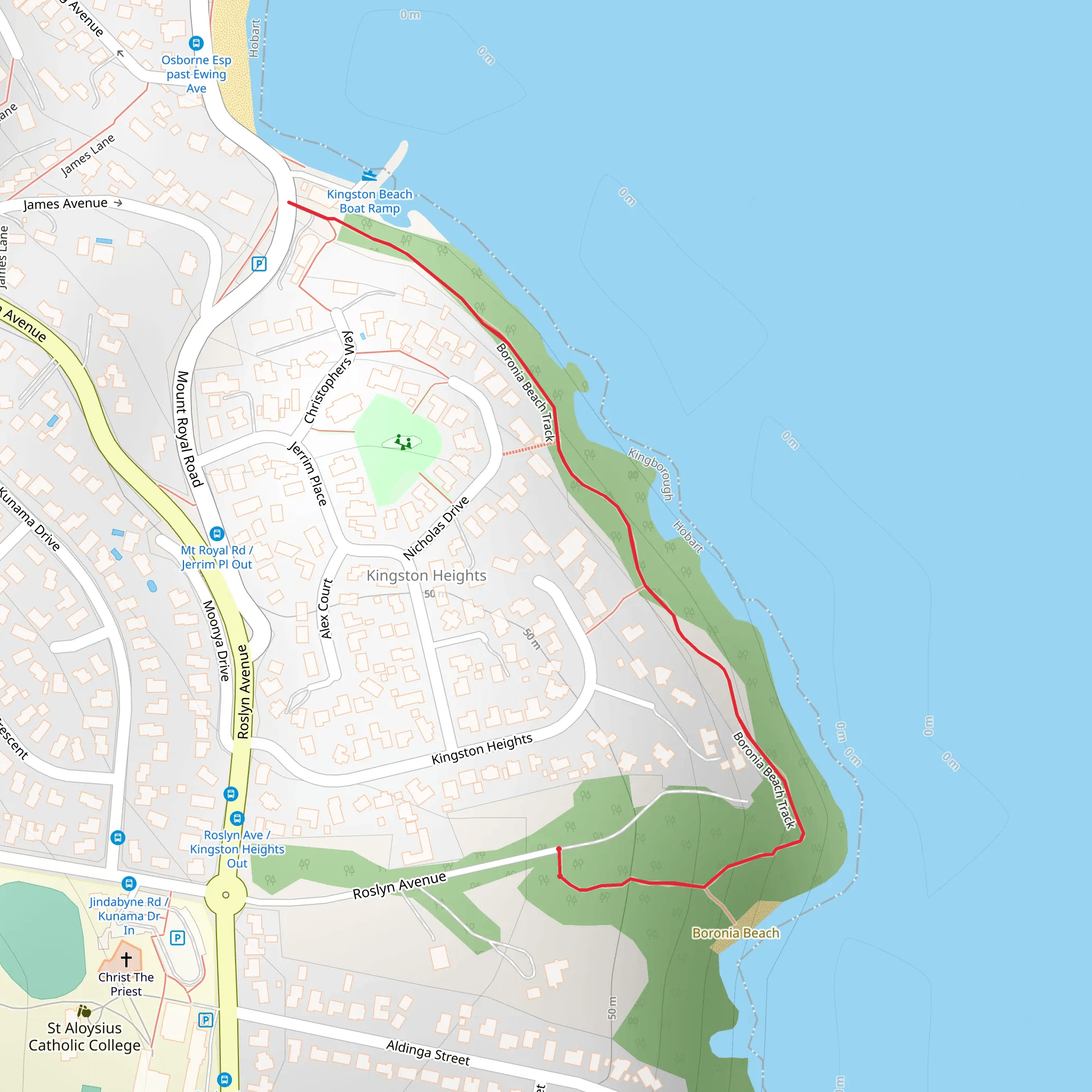 Boronia Beach Track mobile static map