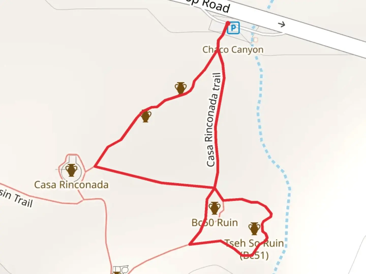 An image depicting the trail Casa Rinconada Loop Trail and its surrounding area.