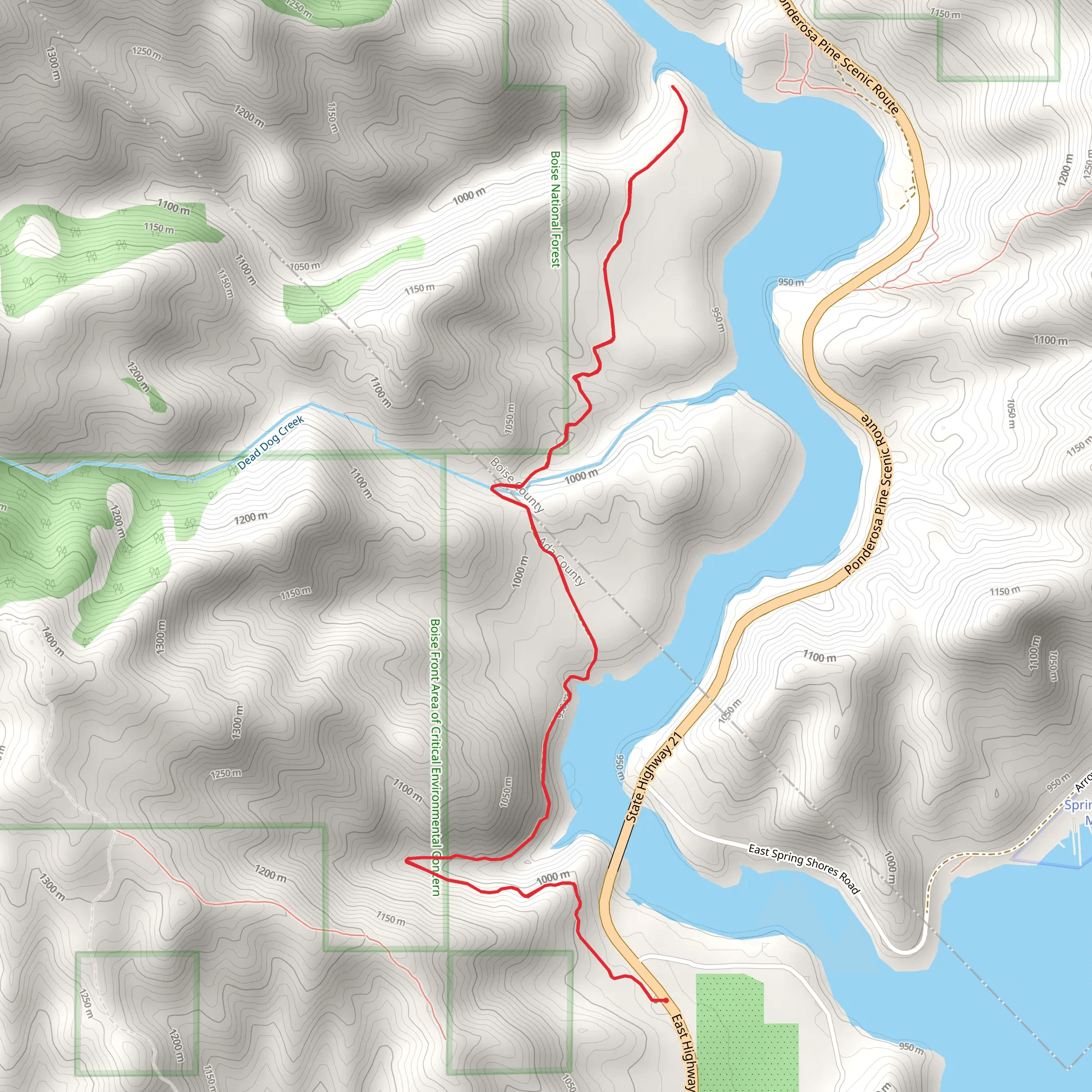 Walk along Mores Creek Shore - East Highway 21 mobile static map