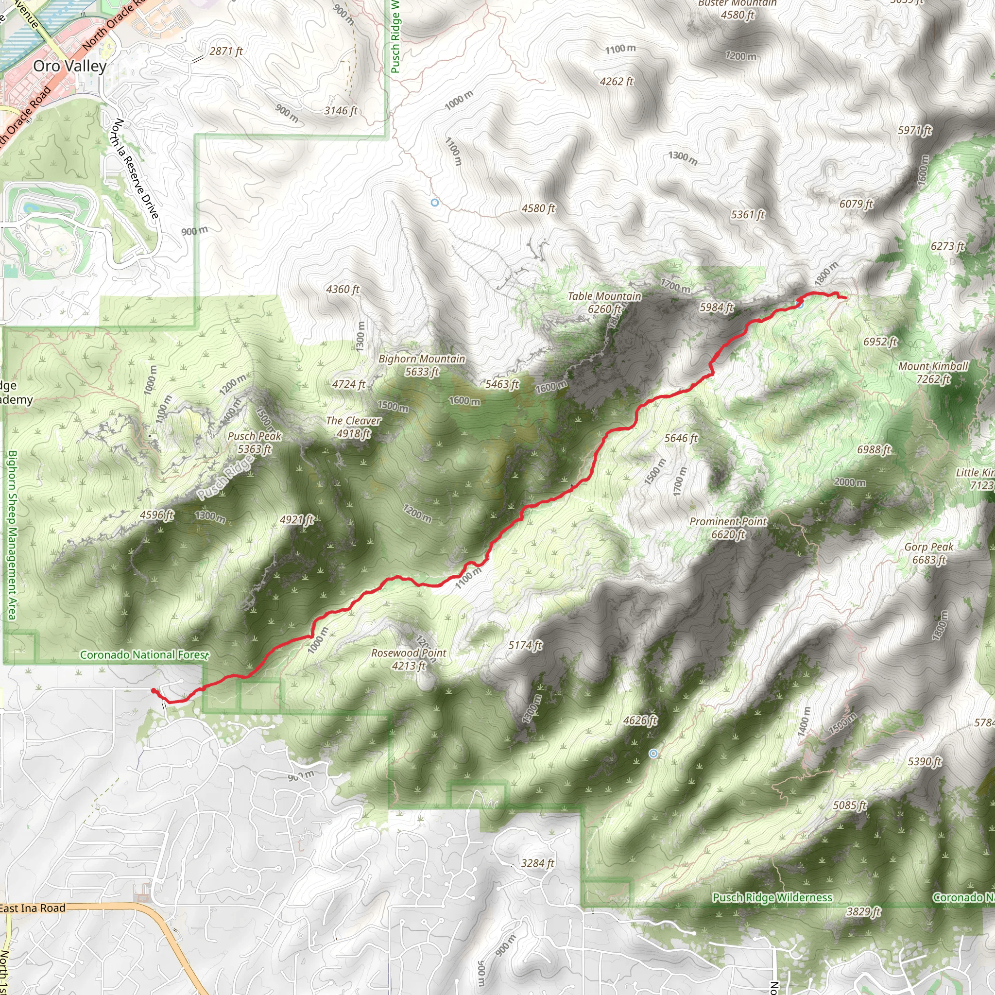 Pima Wash Creek mobile static map