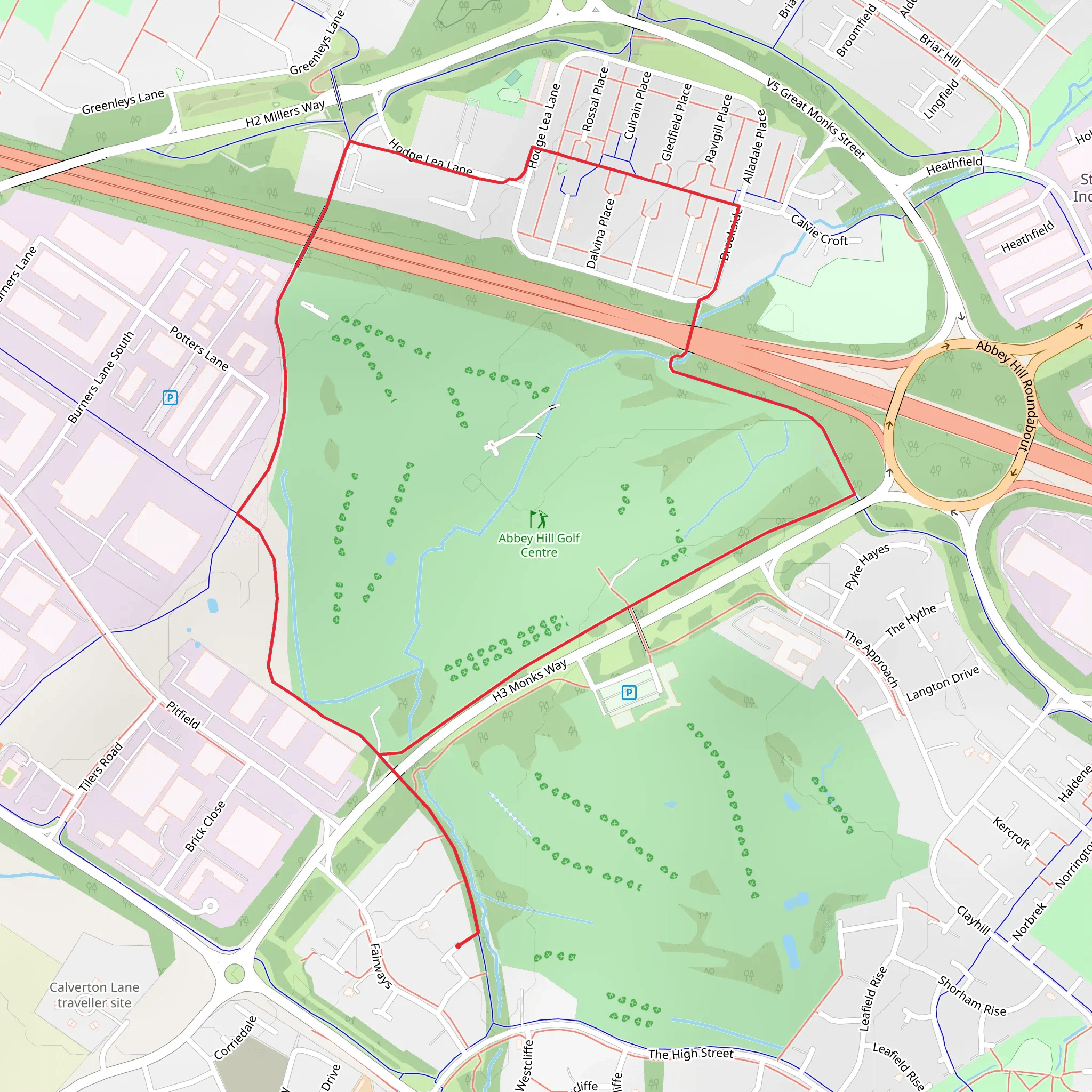Abbey Hill Golf Centre Loop mobile static map
