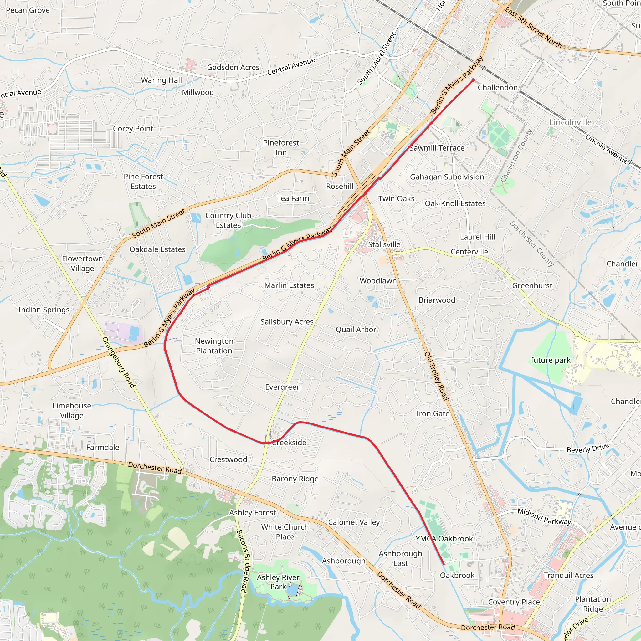 Sawmill Branch Trail mobile static map