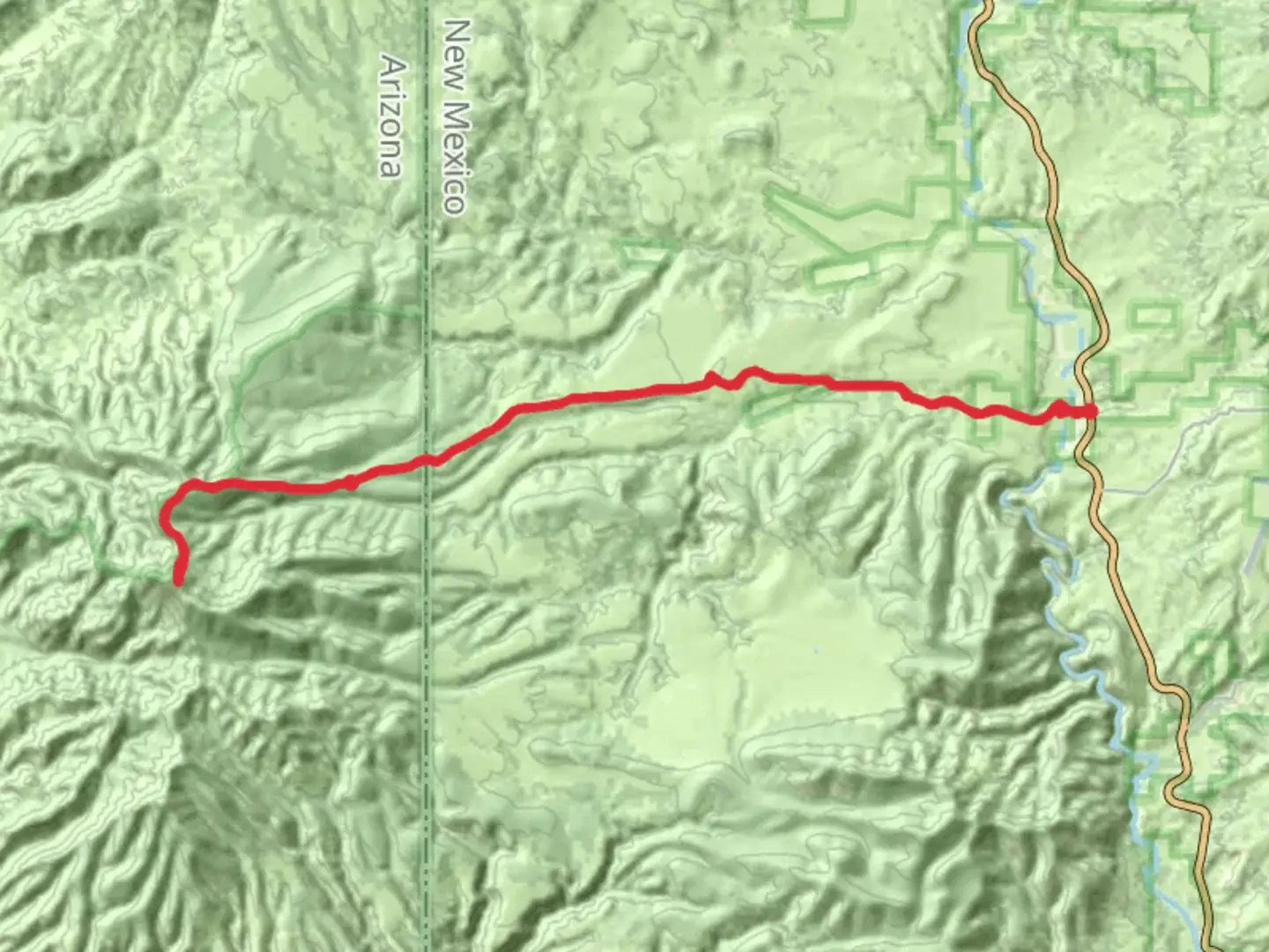 An image depicting the trail Maple Peak and Charlie Moore Mountain via Grand Enchantment Trail and its surrounding area.
