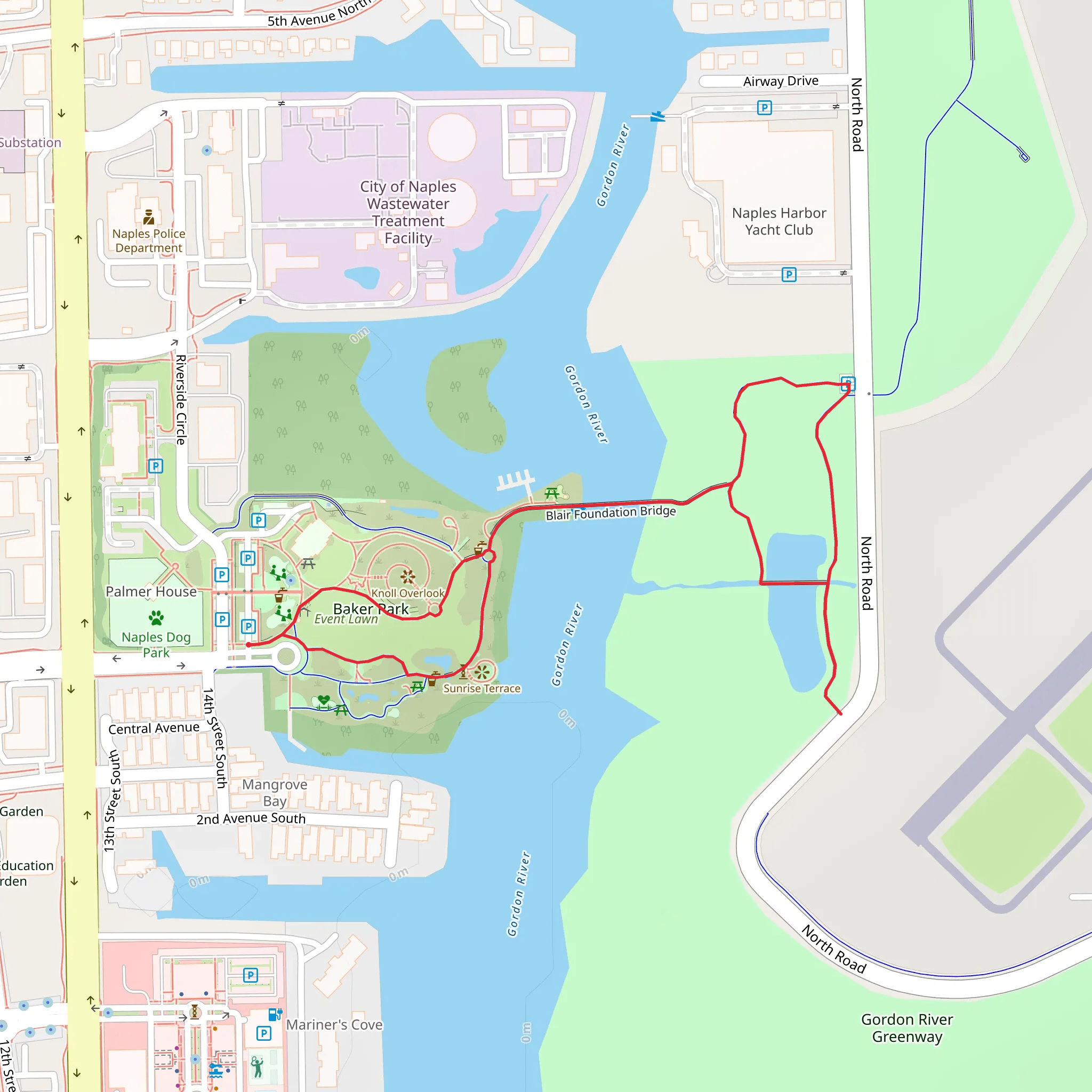 Baker Park and Blair Foundation Bridge Loop mobile static map