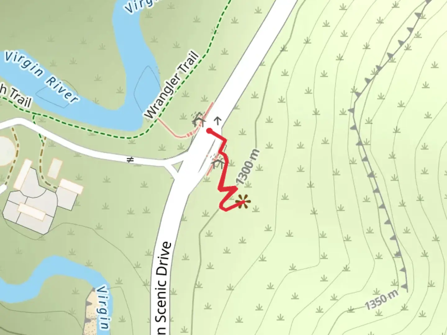 An image depicting the trail Zion Canyon Scenic Drive and its surrounding area.