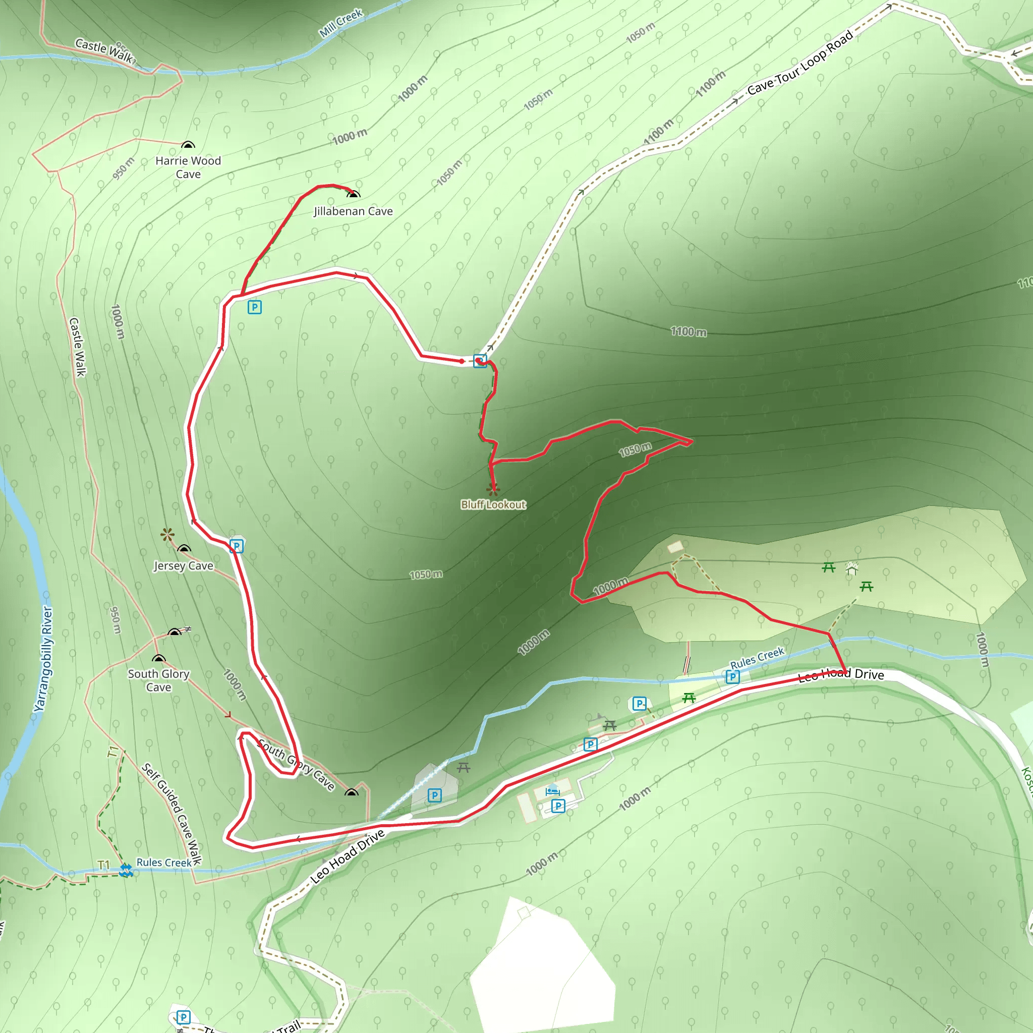 Bluff Lookout Walk mobile static map