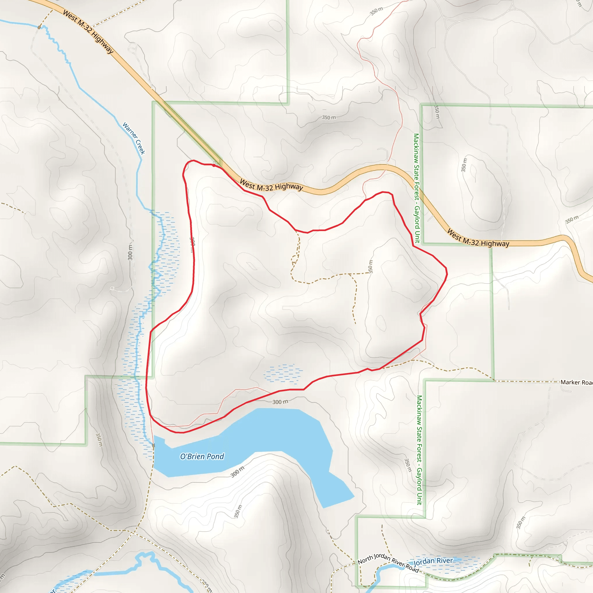 Warner Creek Pathway Loop mobile static map