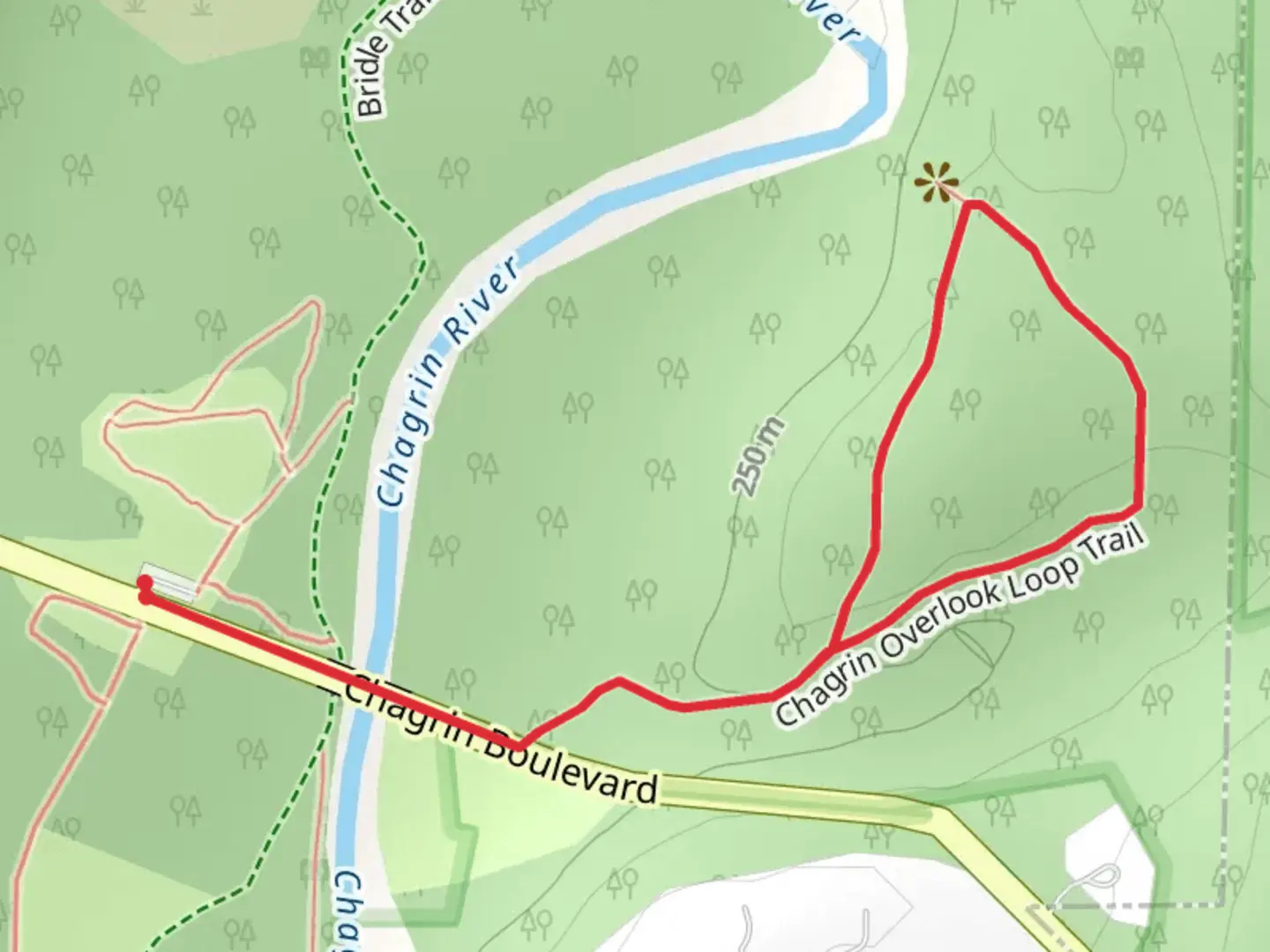 An image depicting the trail Chagrin Overlook Loop Trail and its surrounding area.