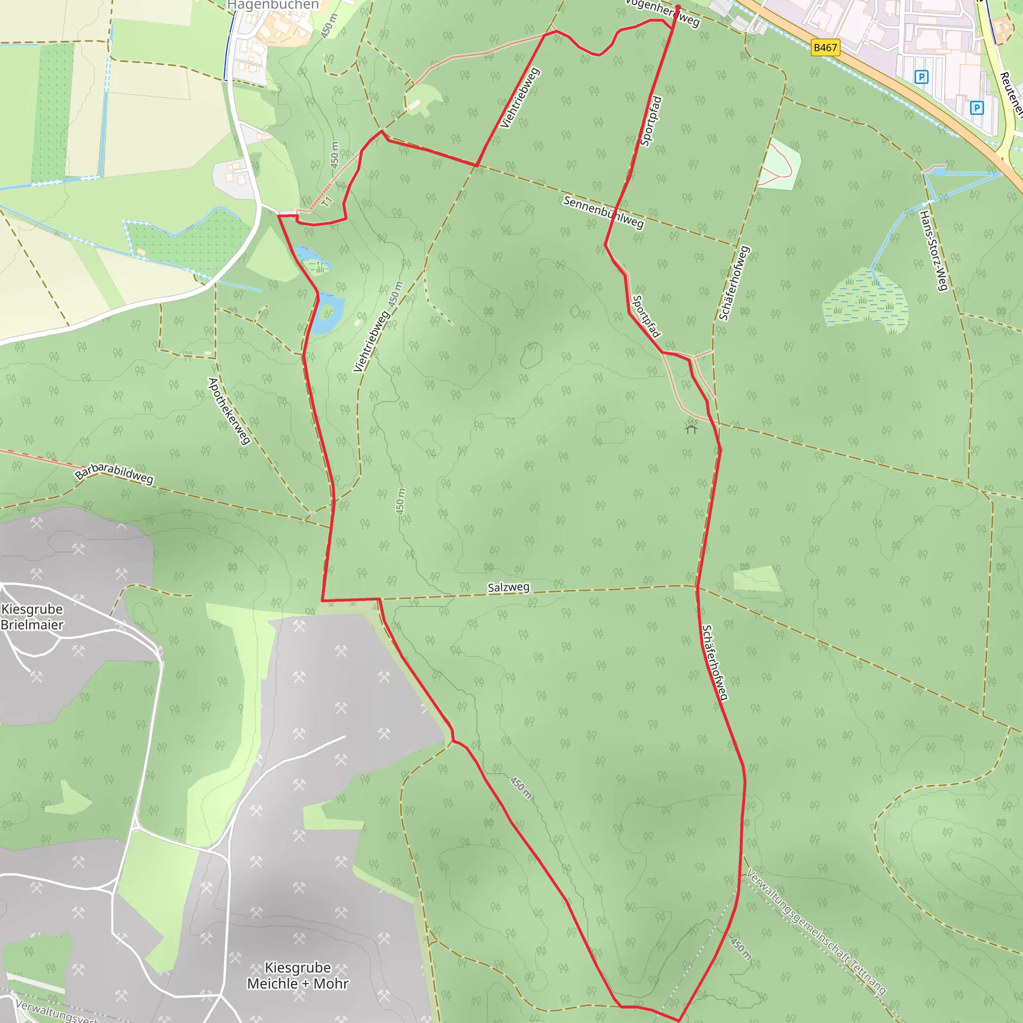 Tettnanger Wald Loop mobile static map