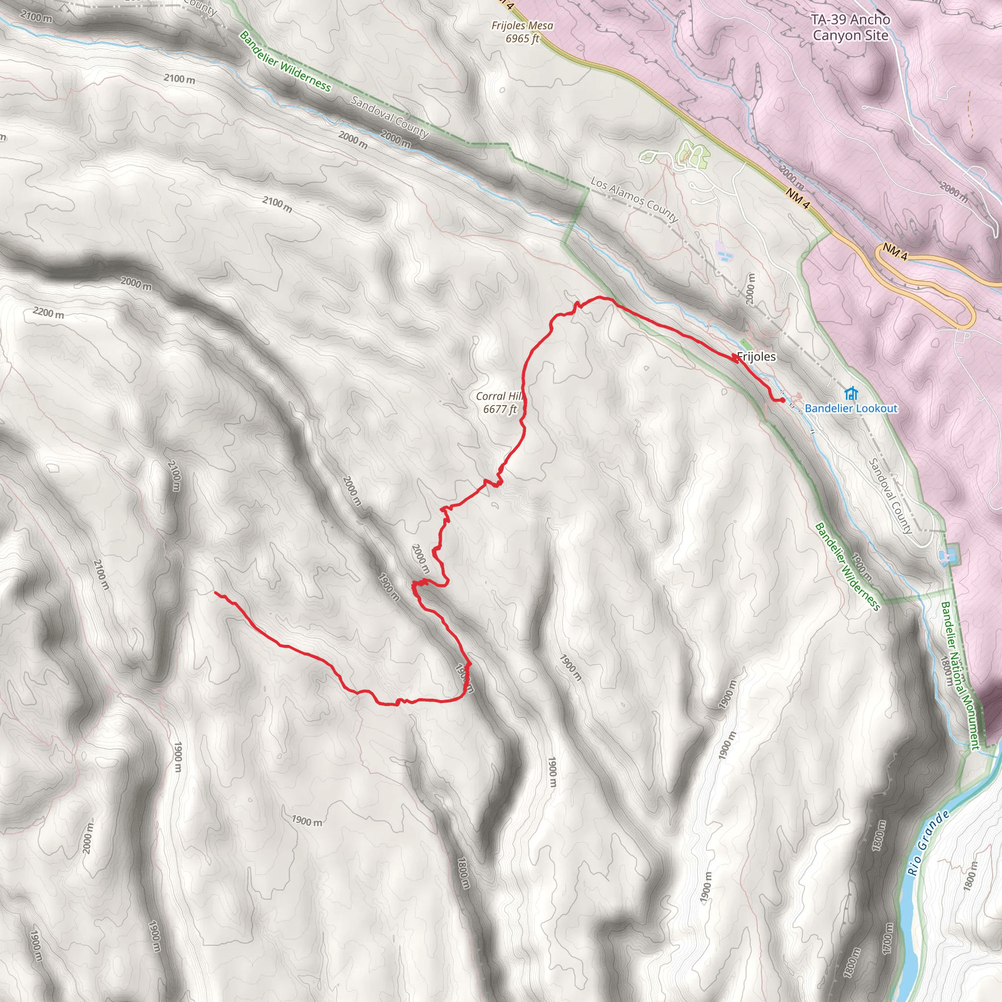 Long Trail and Middle Alamo Trail mobile static map