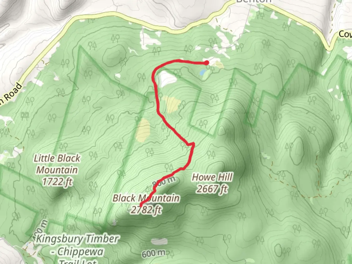 An image depicting the trail Black Mountain Trail and its surrounding area.
