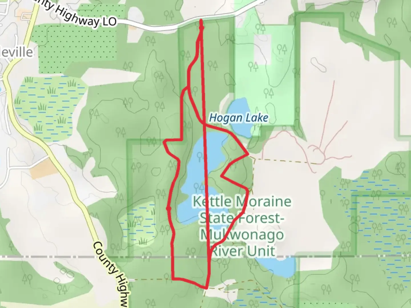 An image depicting the trail Rainbow Spring Lake Loop and its surrounding area.