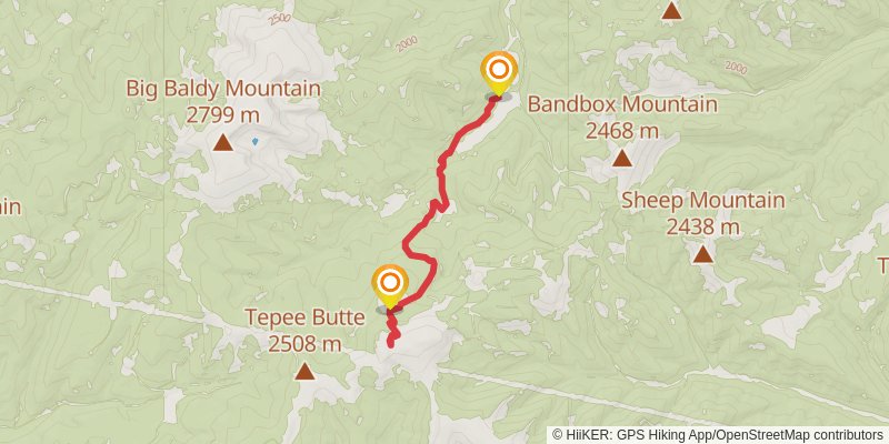 Silver Gulch via Dry Wolf Trail stage 2 Map