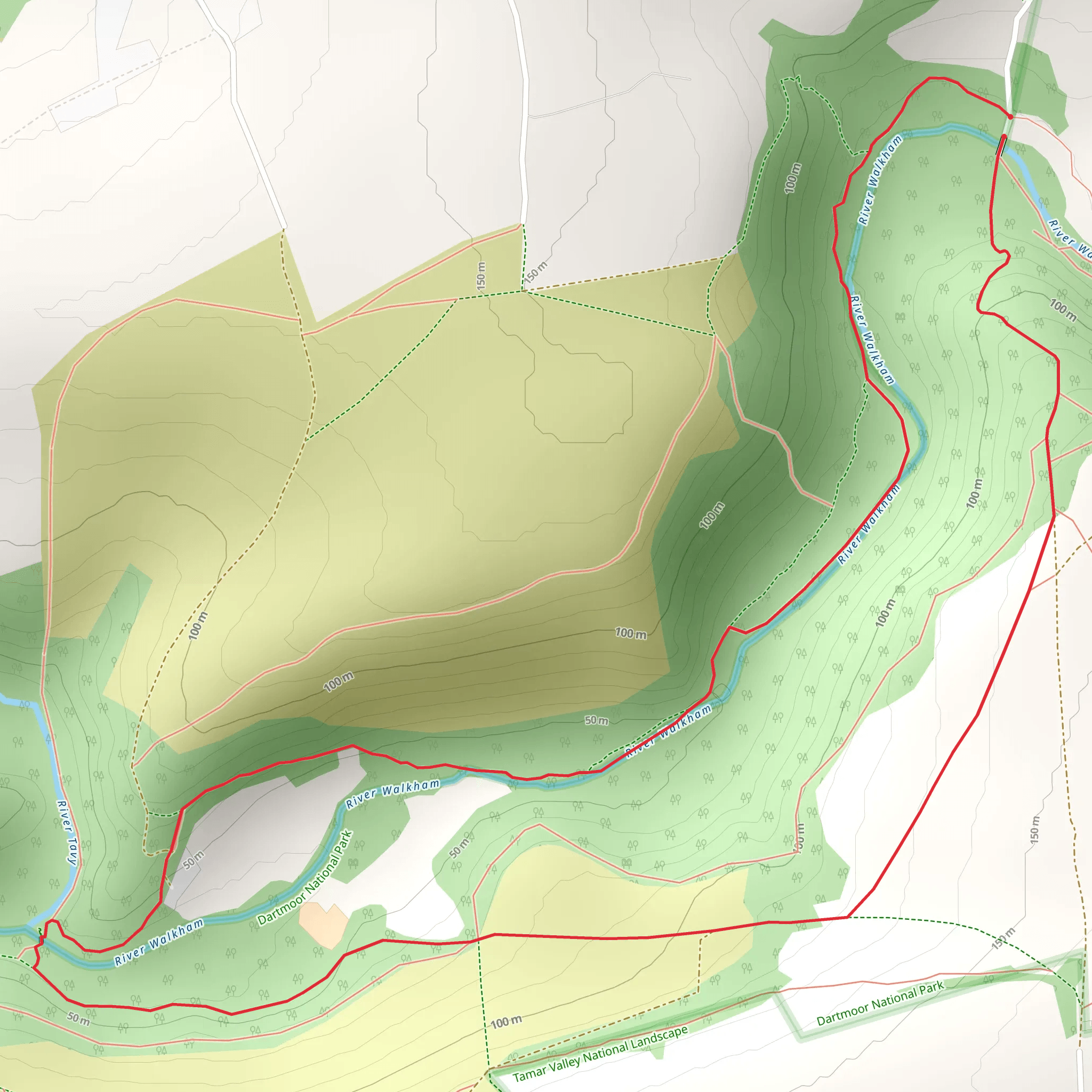 Grenofen Bridge to Double Waters Walk mobile static map