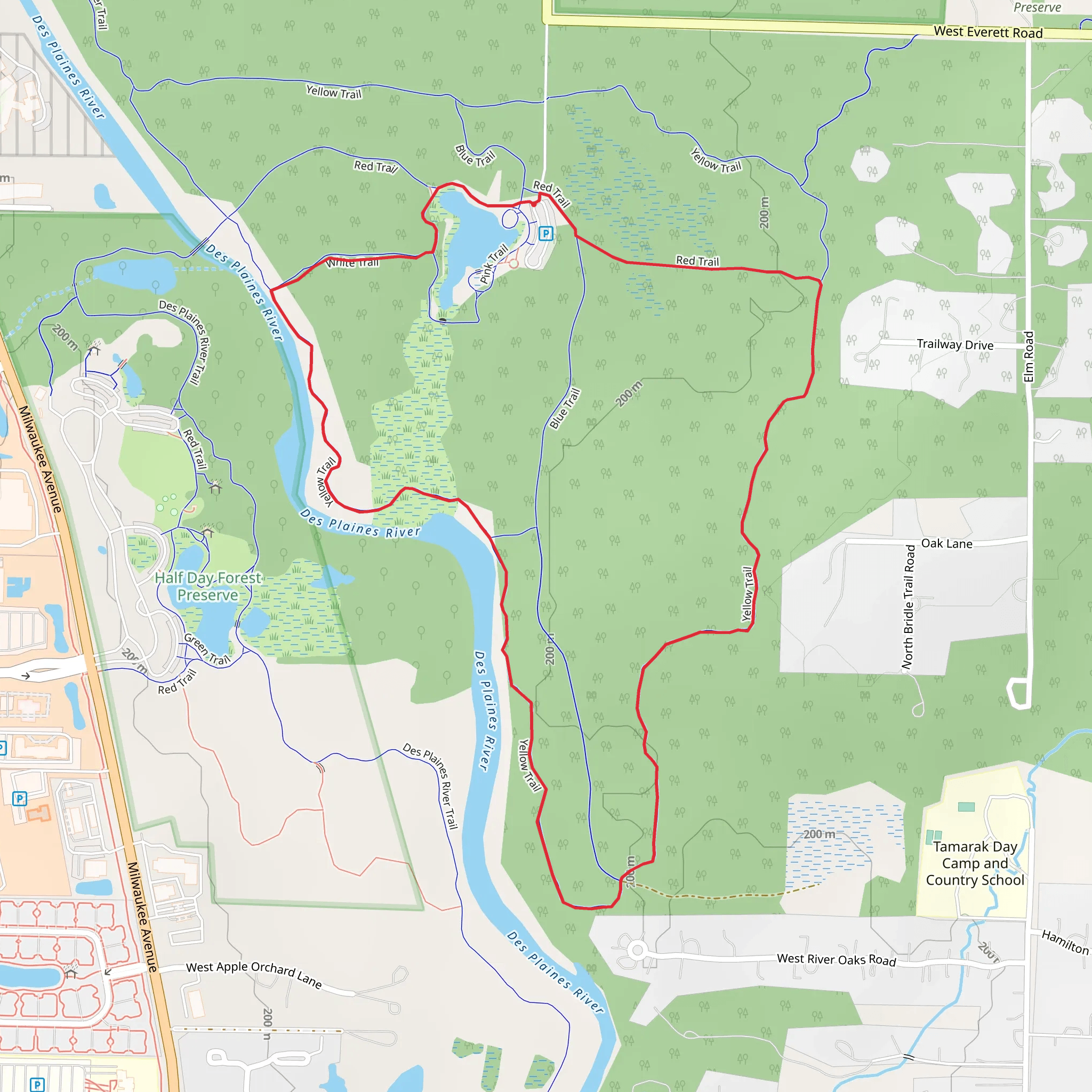 Des Plaines River Loop mobile static map
