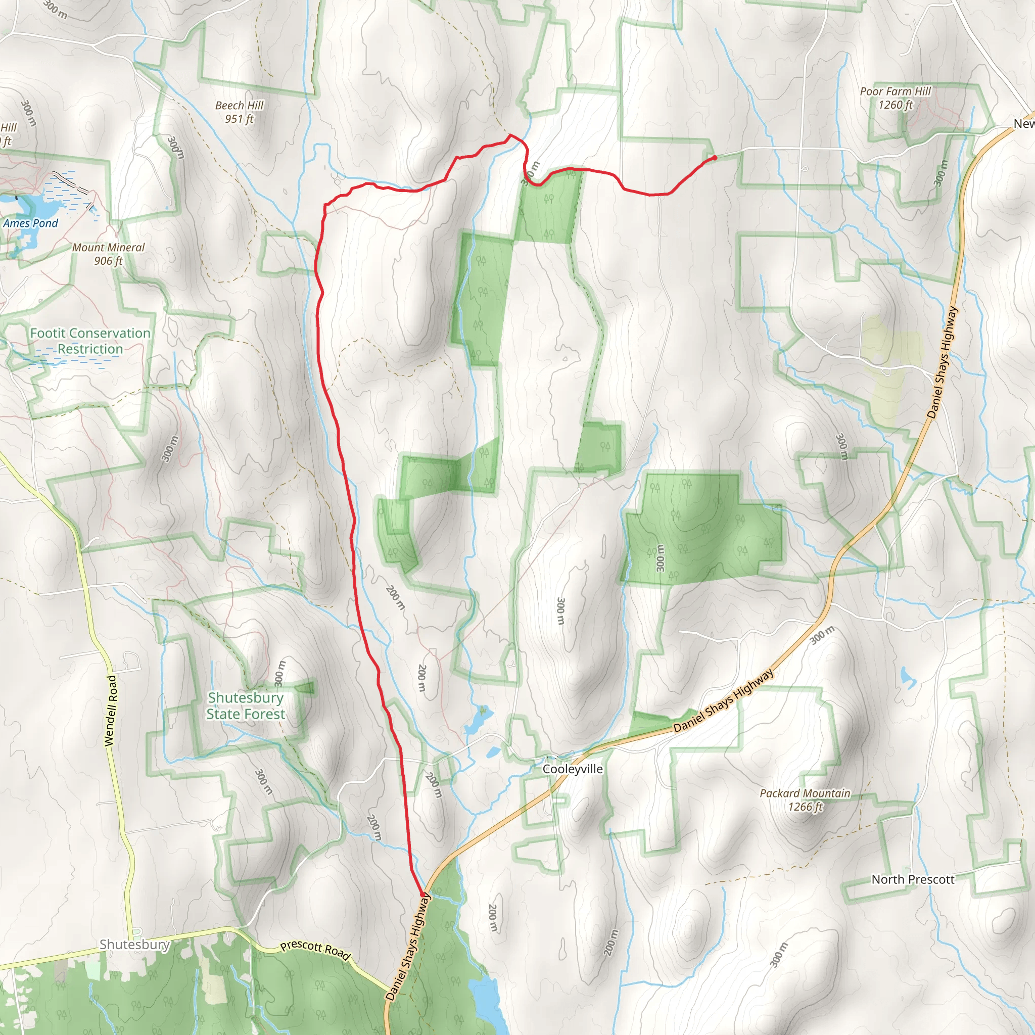 Shutesbury State Forest mobile static map