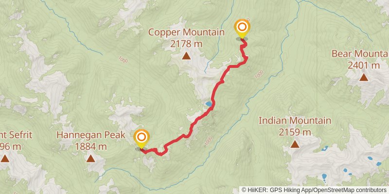 Chilliwack River and Copper Ridge Trail via Hannegan Peak Trail stage 3 Map
