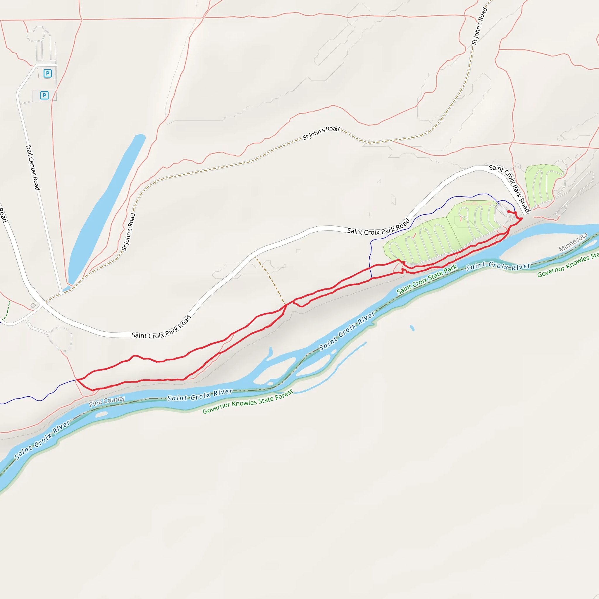 River Bluff Trail and River's Edge Loop Trail mobile static map