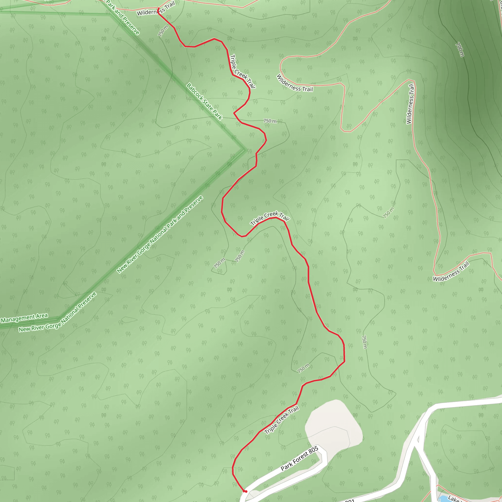 Triple Creek Trail mobile static map