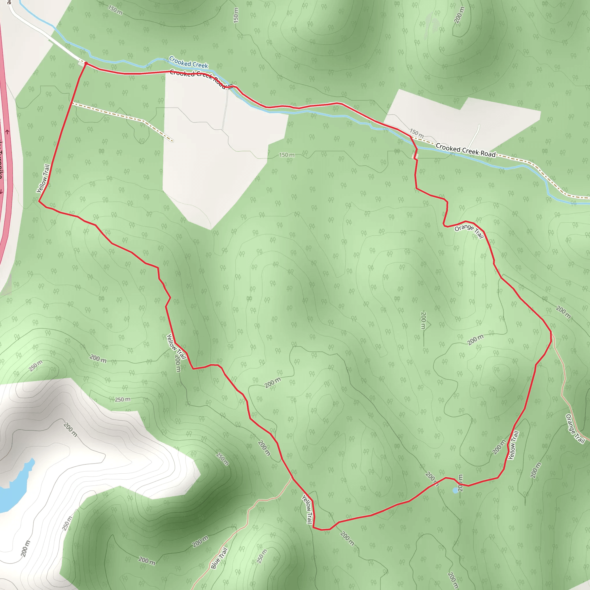 Yellow and Orange Loop Trail mobile static map