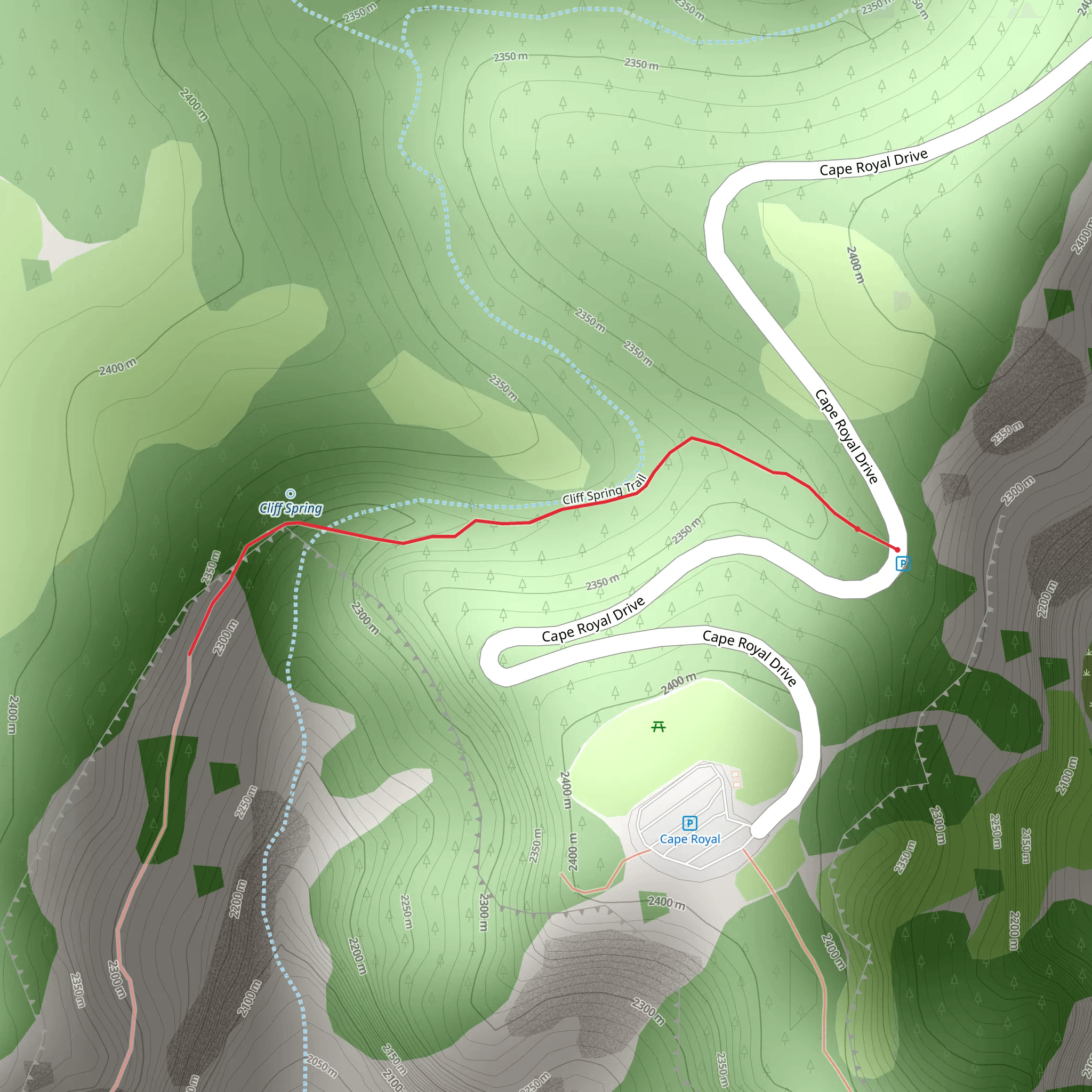Cliff Springs Trail mobile static map