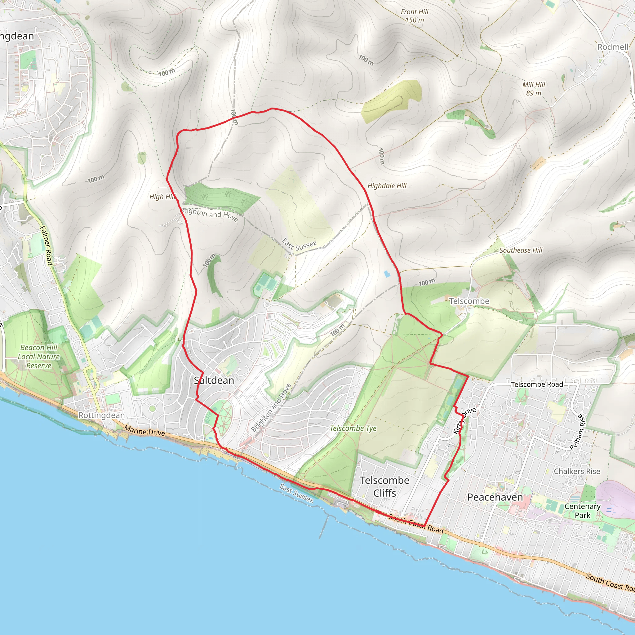 Peacehaven Northwestern Loop mobile static map