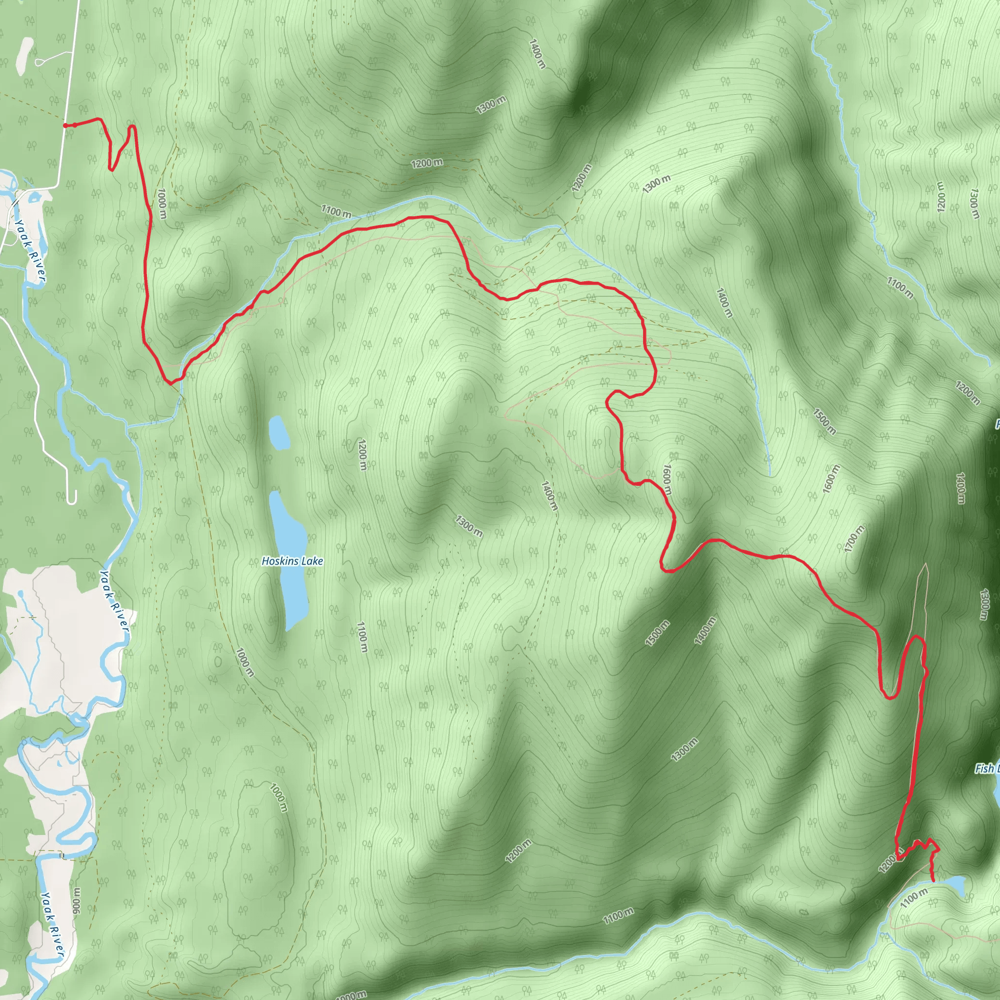 Bunker Creek Trail via Pacific Northwest Trail mobile static map