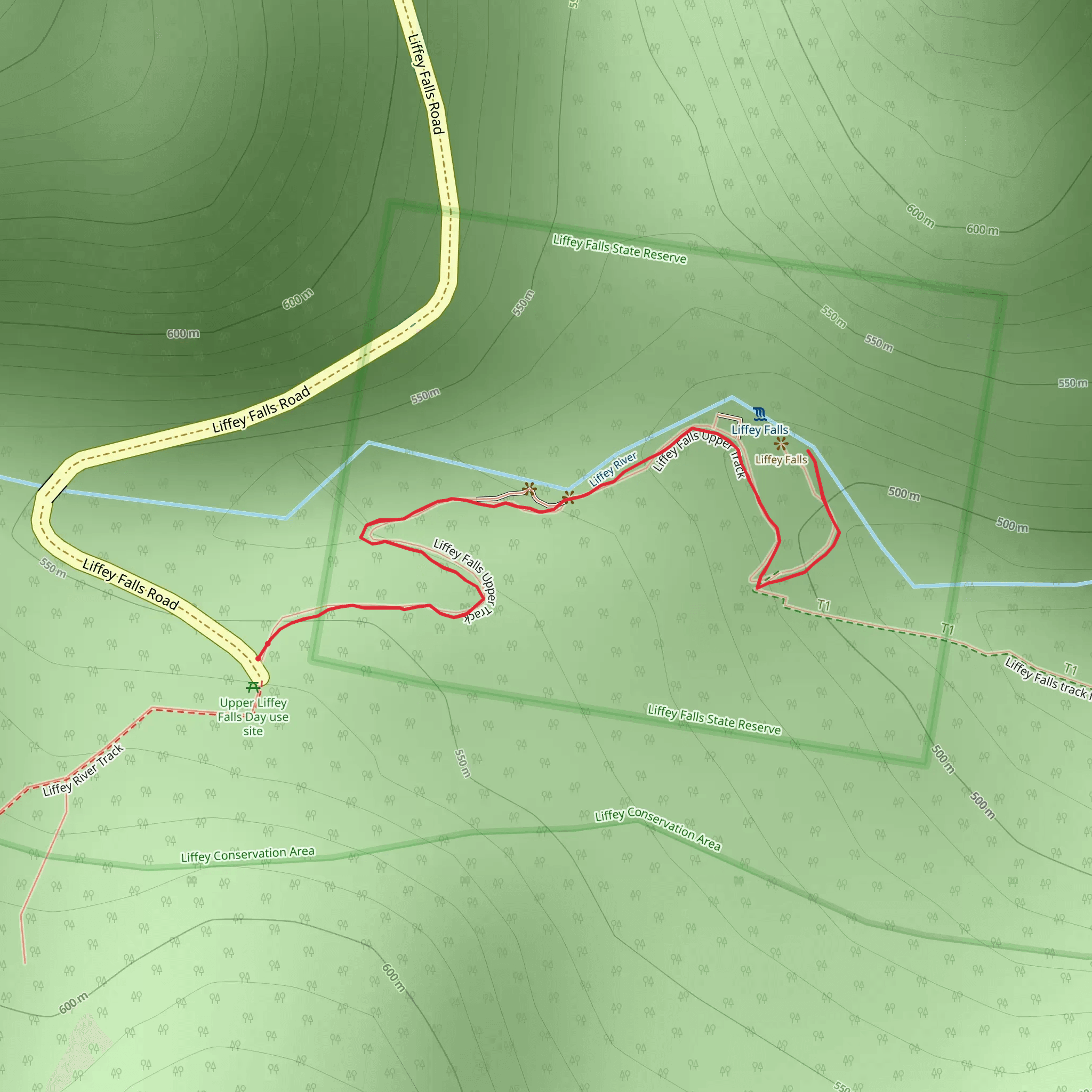 Liffey Falls Walk mobile static map