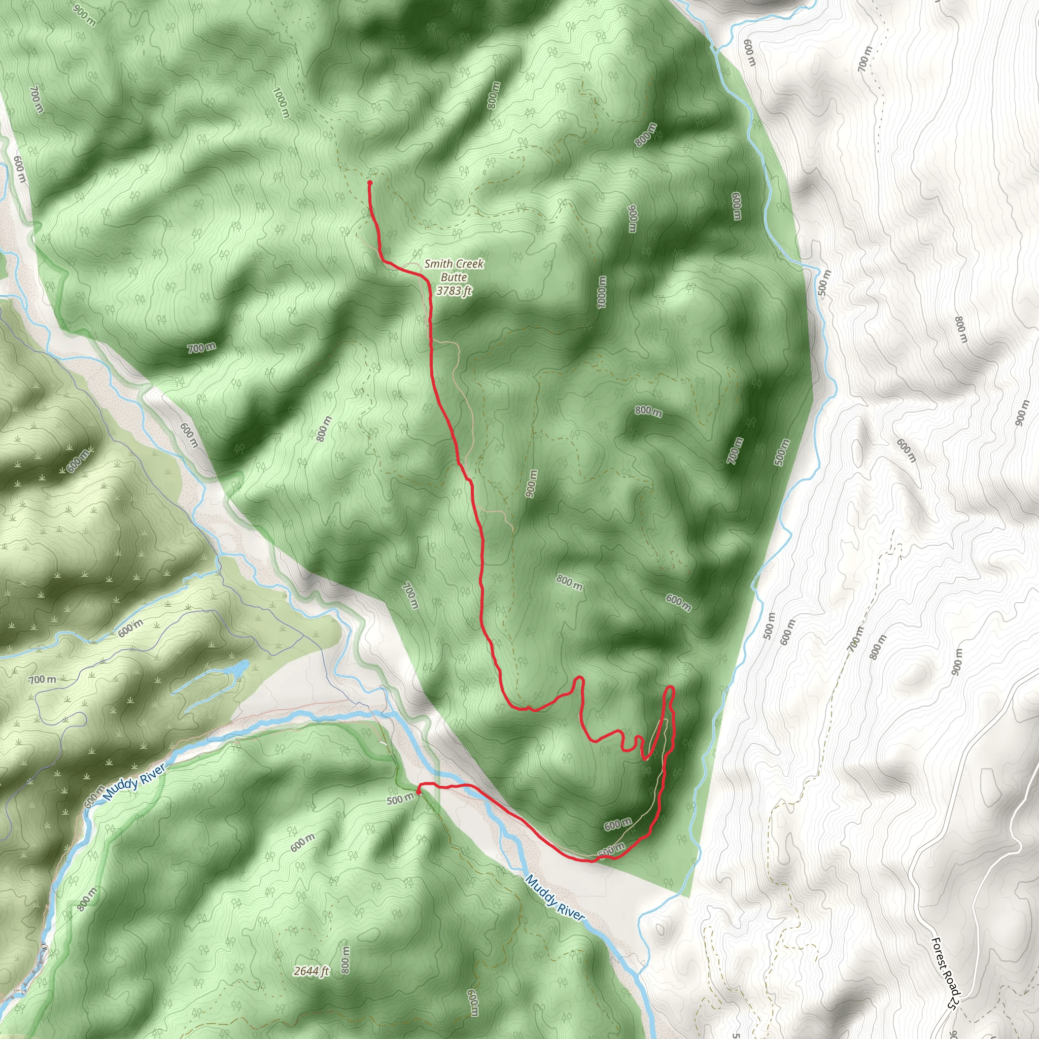 Smith Creek Butte Trail mobile static map