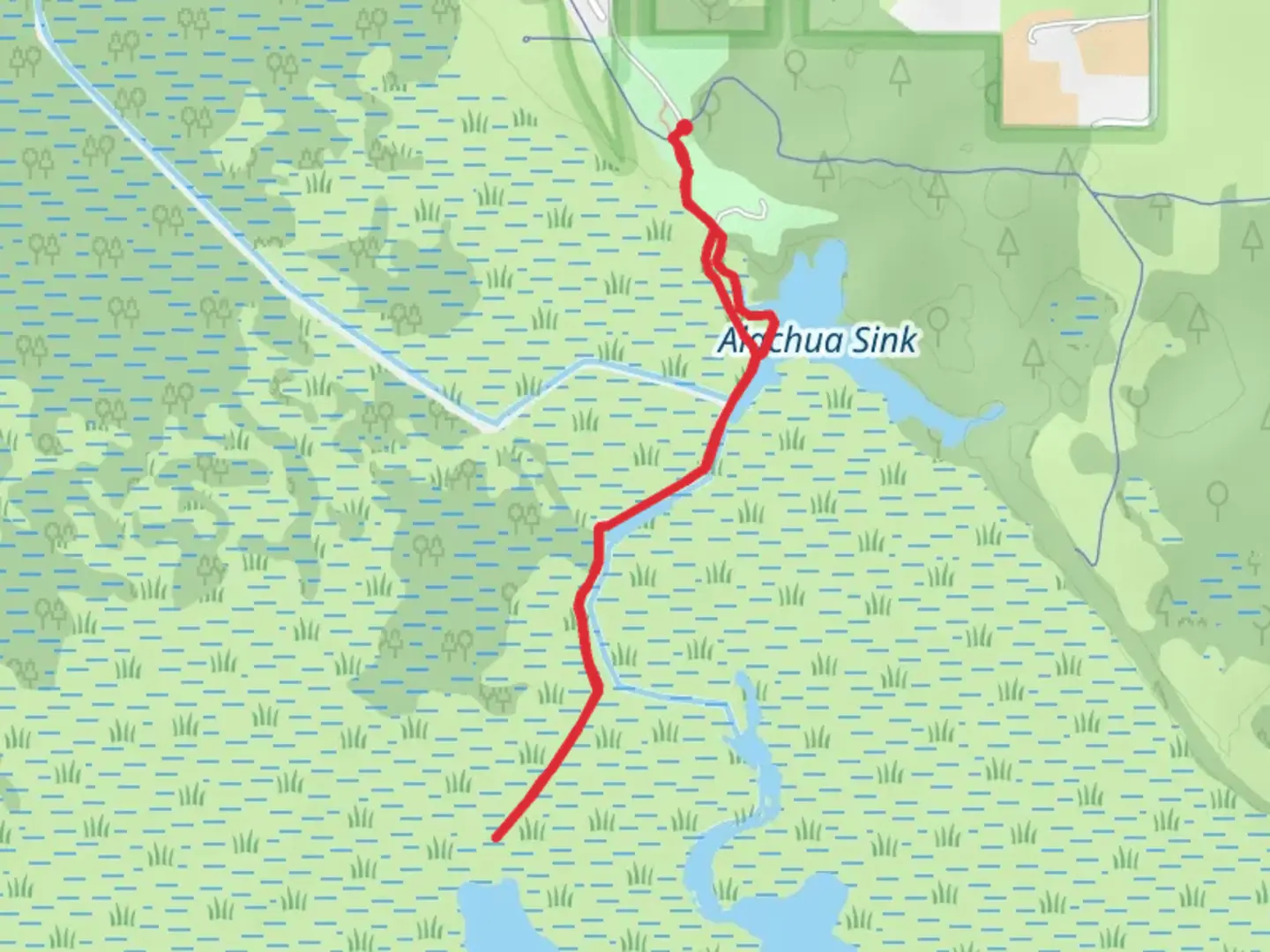 An image depicting the trail La Chua Trail and its surrounding area.