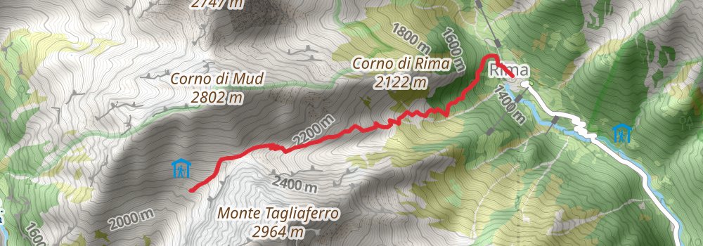 Grande Traversata delle Alpi stage 14 Map