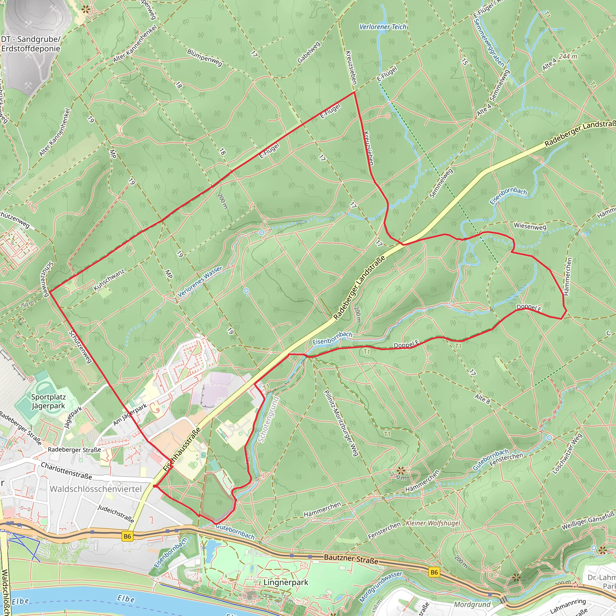 Dresdner Heide Loop mobile static map