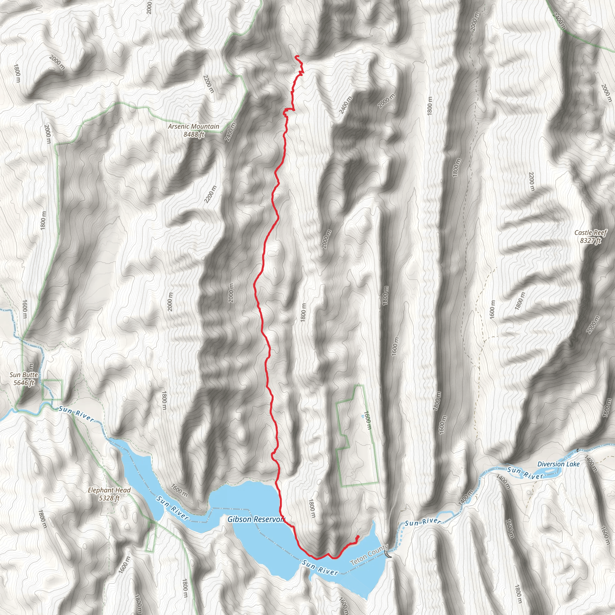 Big George Gulch via North Fork Sun River Trail mobile static map