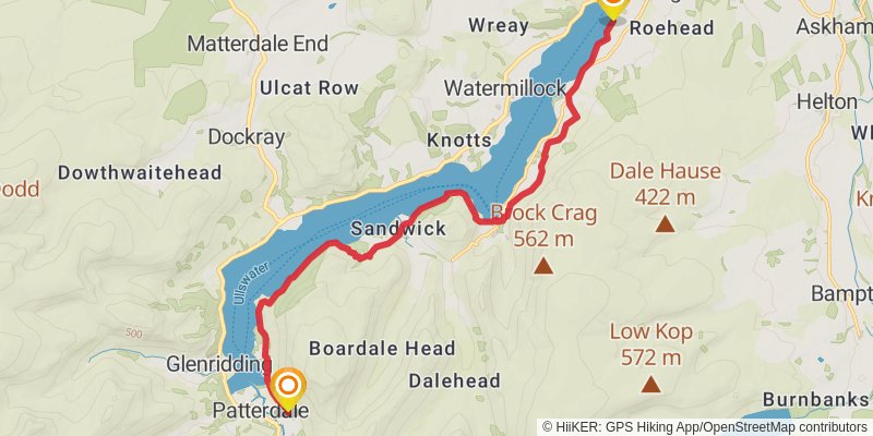 Grange - over - Sands Station to Penrith Station via Great Lakes stage 4 Map