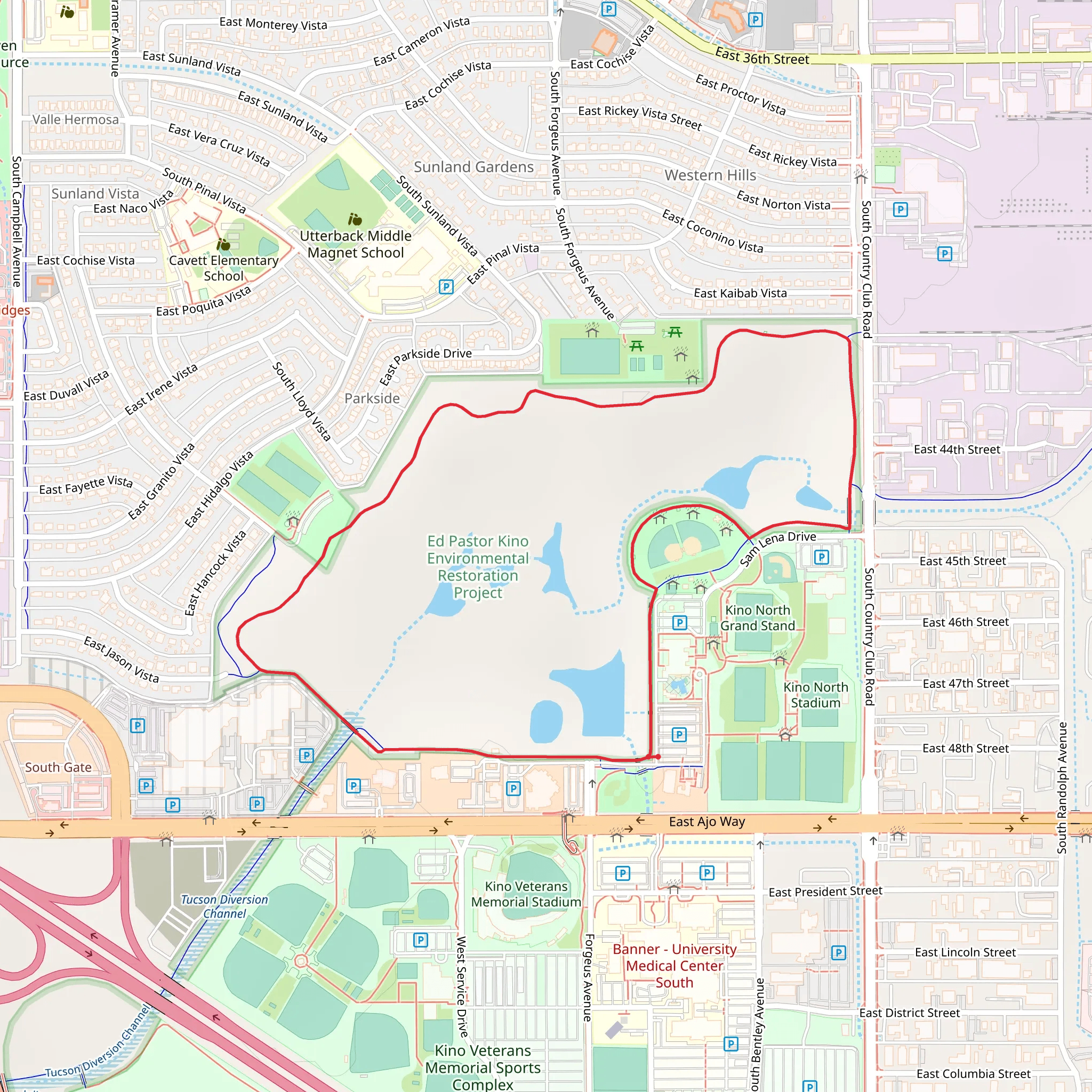 Tucson Diversion Channel Loop mobile static map