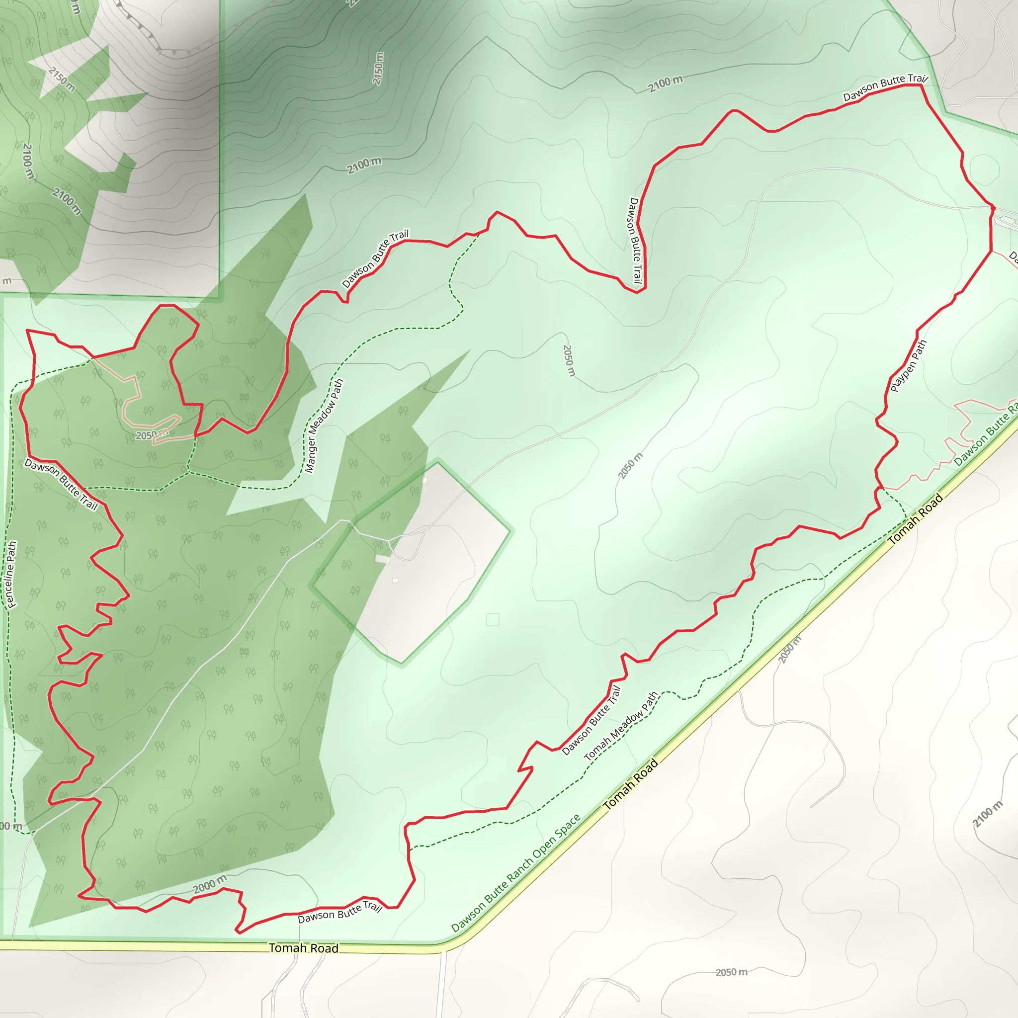 Dawson Butte Loop Trail mobile static map