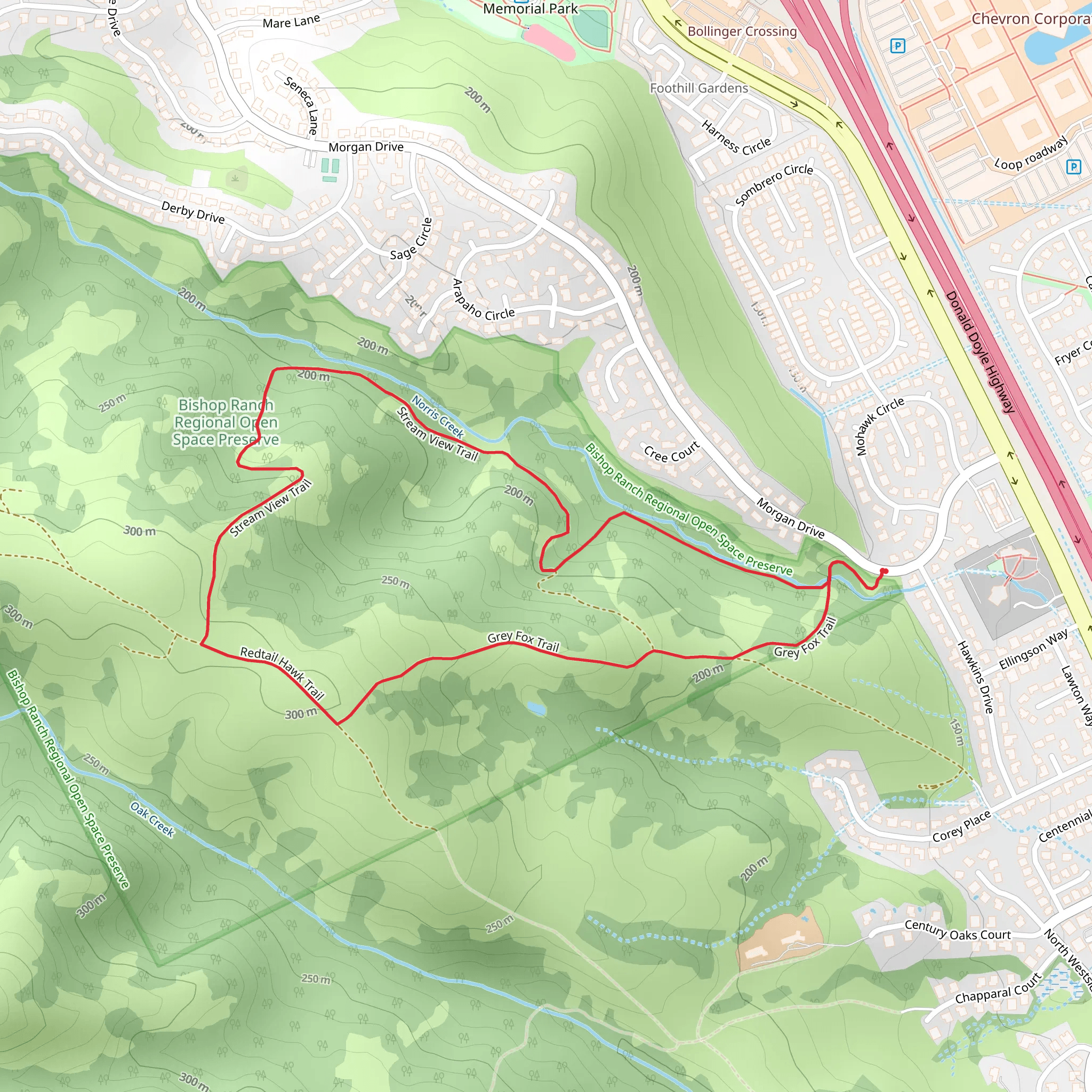 Norris Creek and Grey Fox Loop Trail mobile static map
