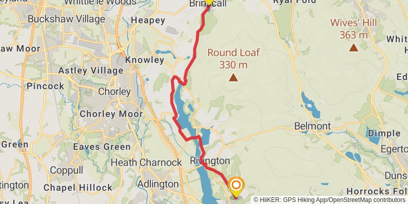 West Pennine Moors Bridleway Loop stage 3 Map