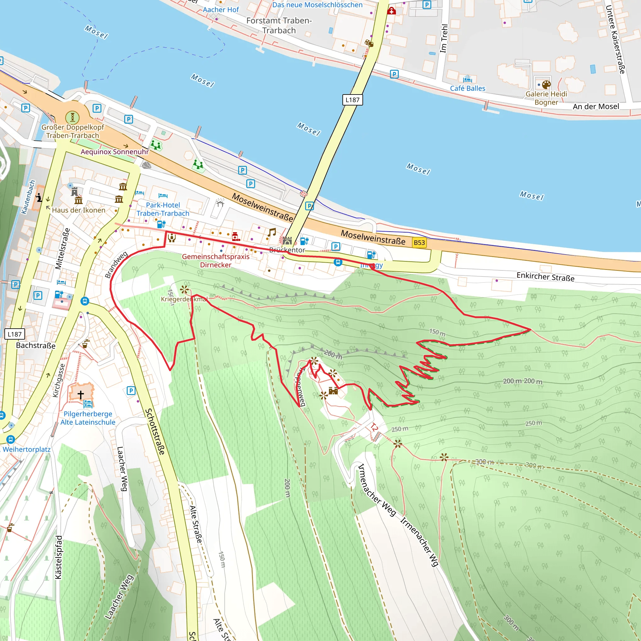 Kriegerdenkmal via Moselsteig mobile static map