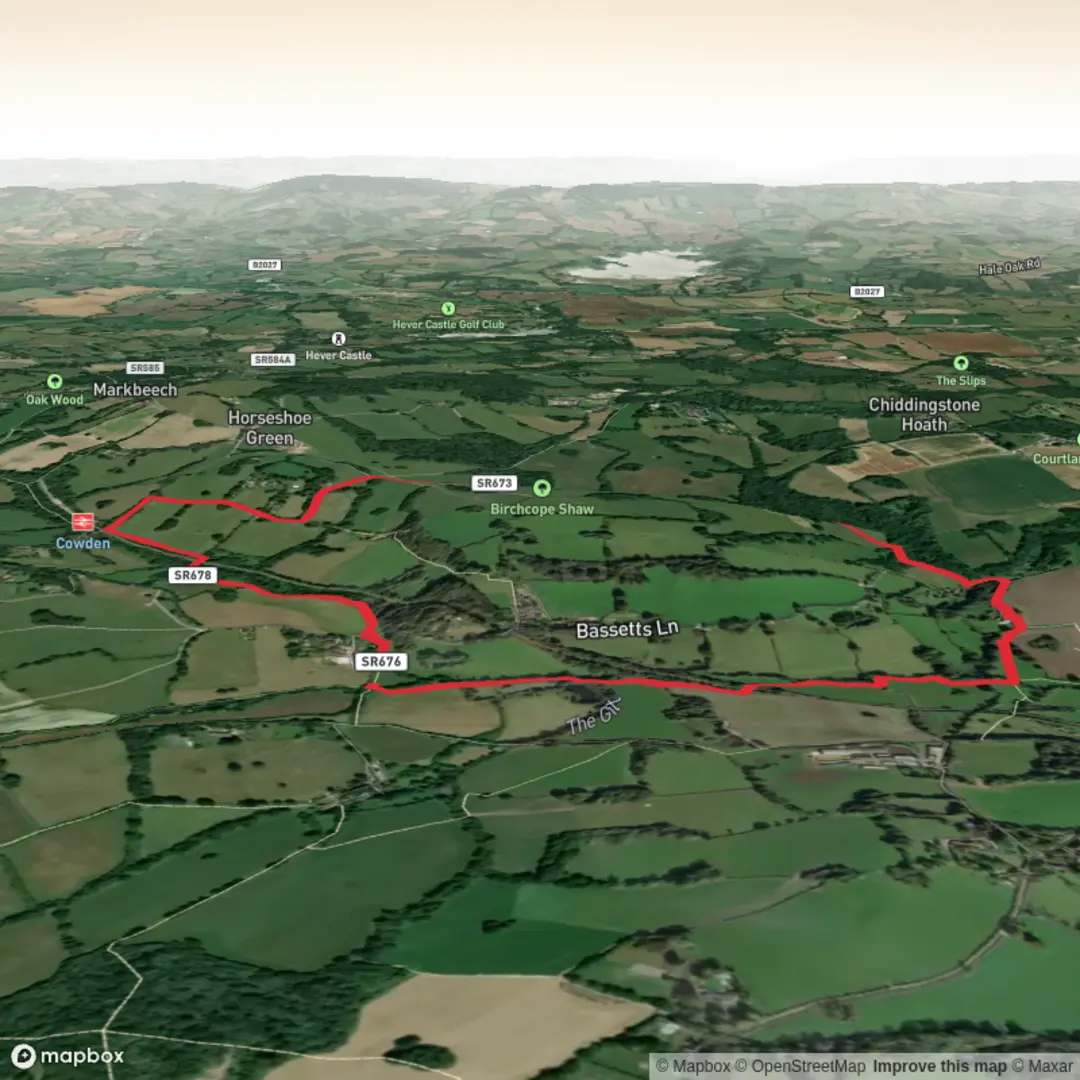 An image depicting the trail Kent - Circular walk from Cowden station and its surrounding area.