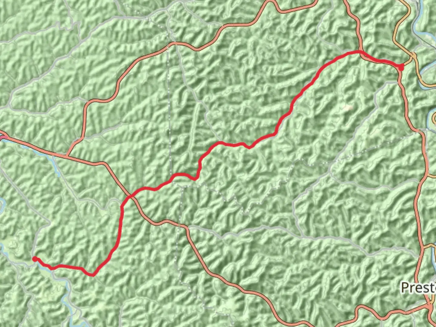 An image depicting the trail Dawkins Line Rail Trail and its surrounding area.