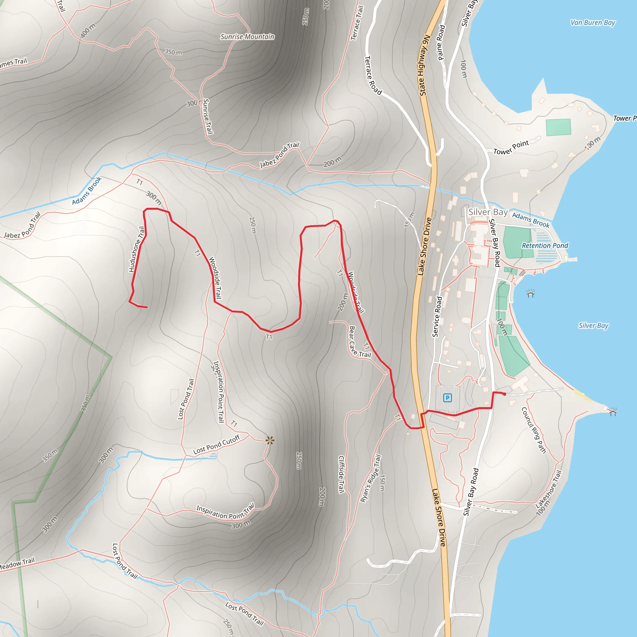 Woodside Trail from Silver Bay Road mobile static map