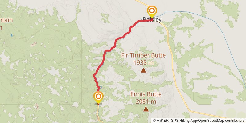 Oregon Desert Trail stage 14 Map