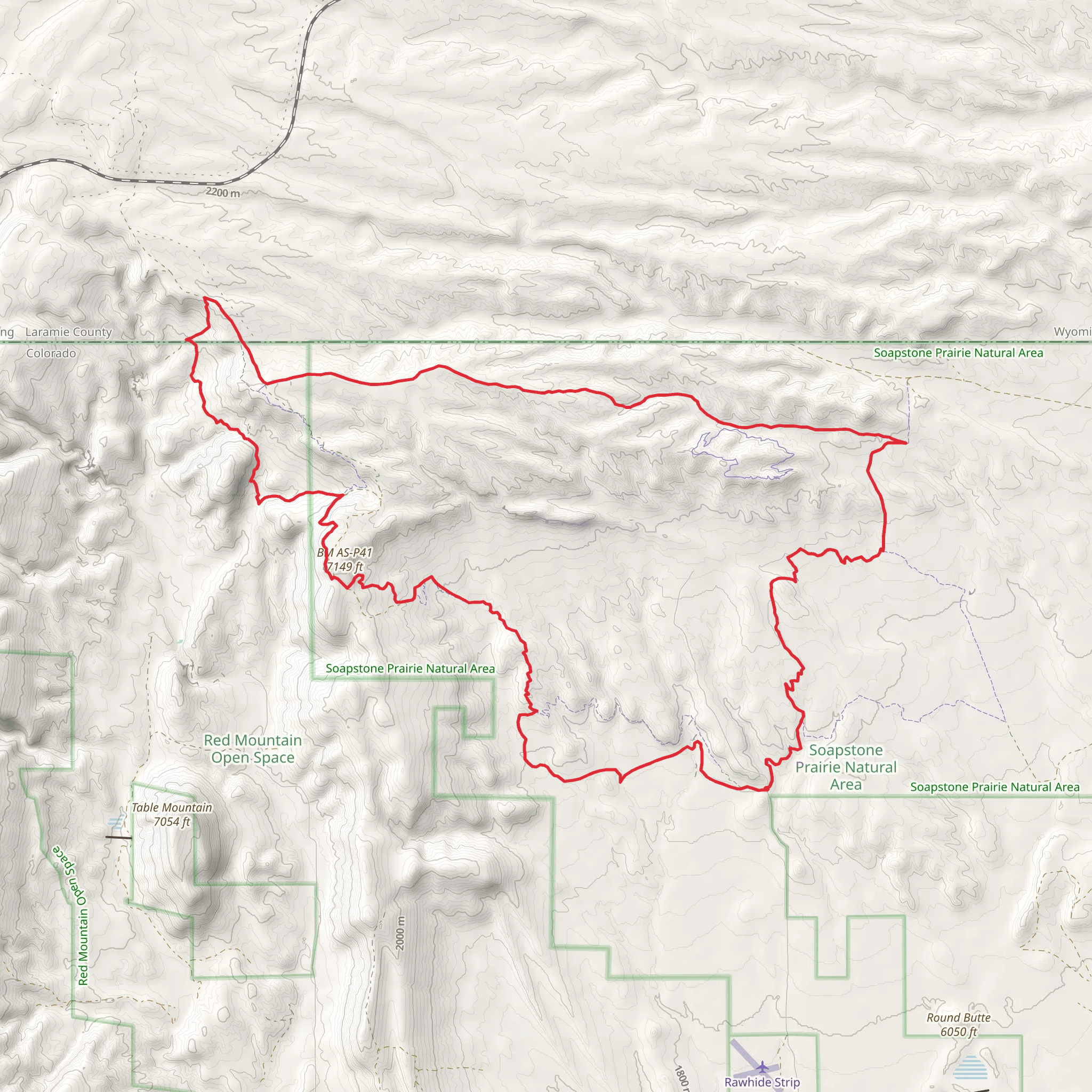 Pronghorn, Sand Wash and Cheyenne Rim Loop Trail mobile static map