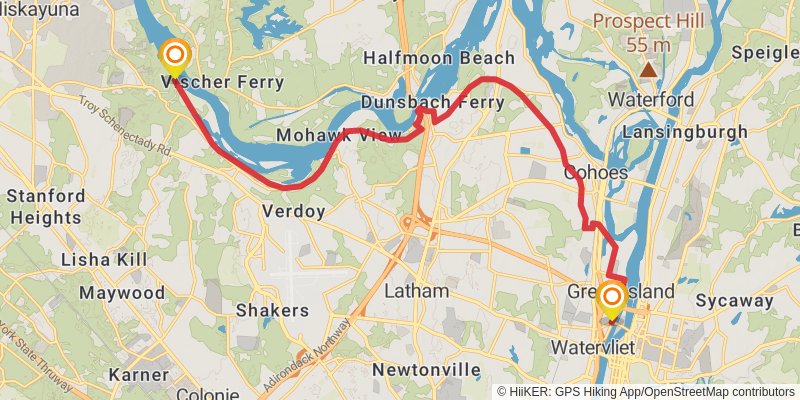 Mohawk-Hudson Bike-Hike Trail stage 2 Map