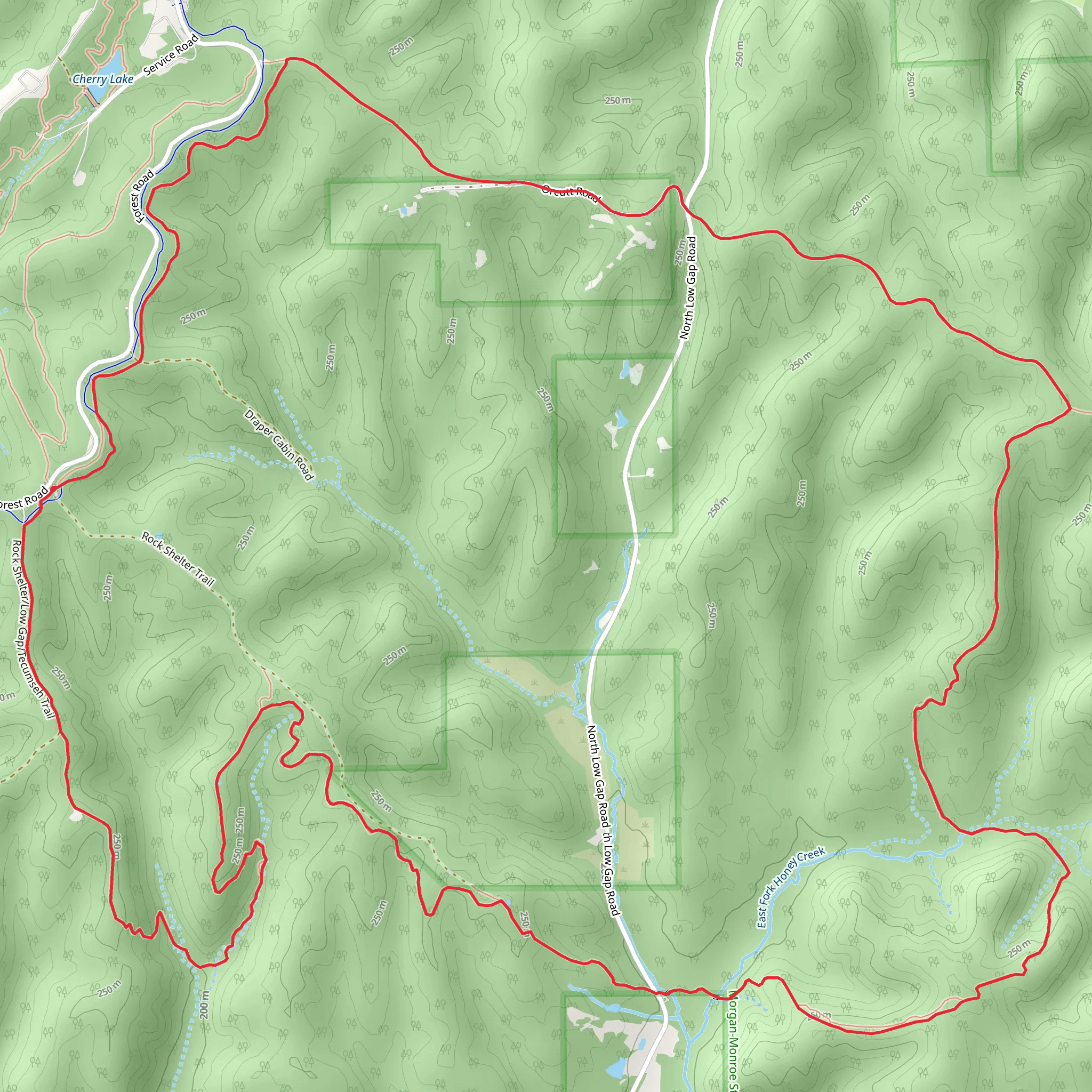 Tecumseh Trail and Low Gap Trail mobile static map