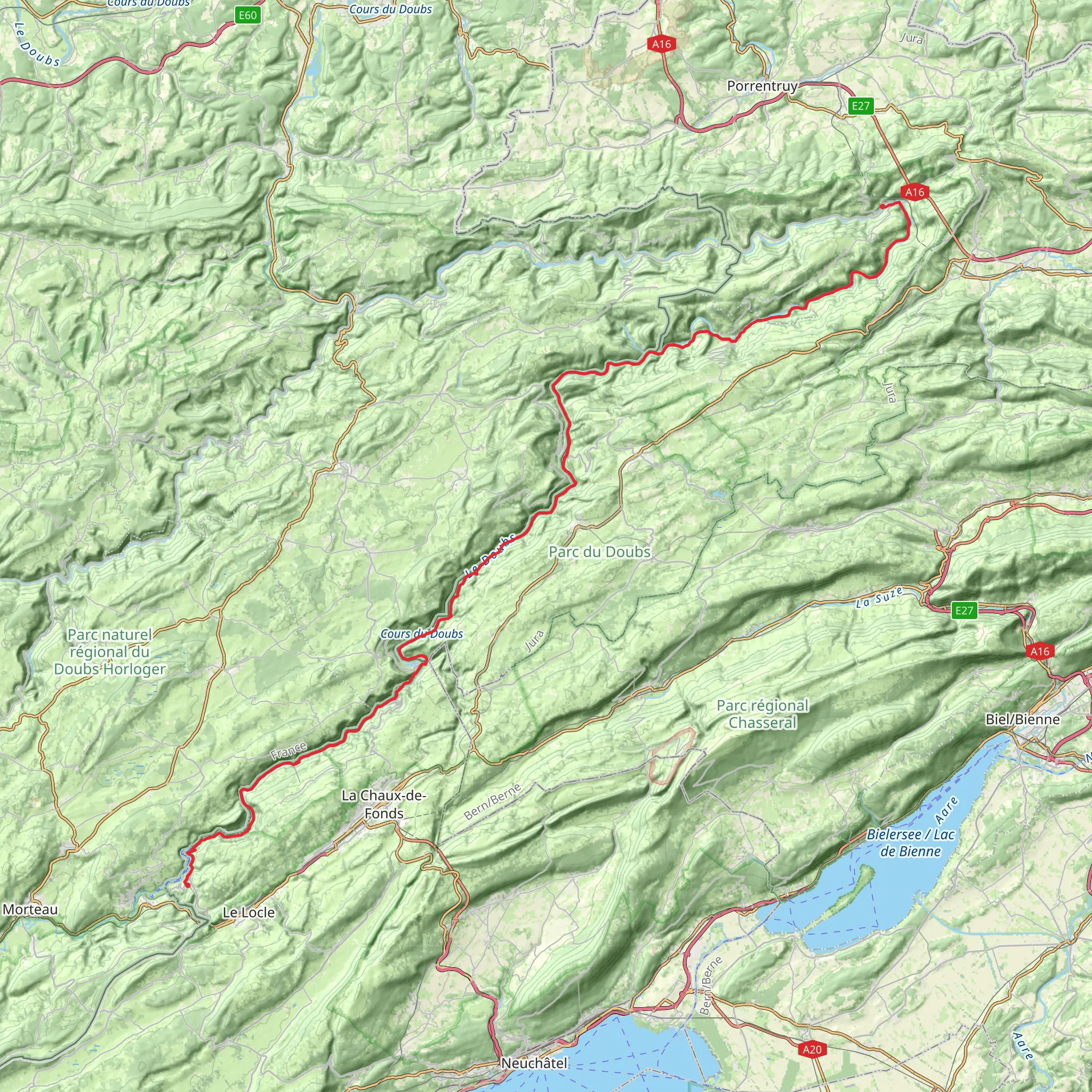 Au fil du Doubs mobile static map