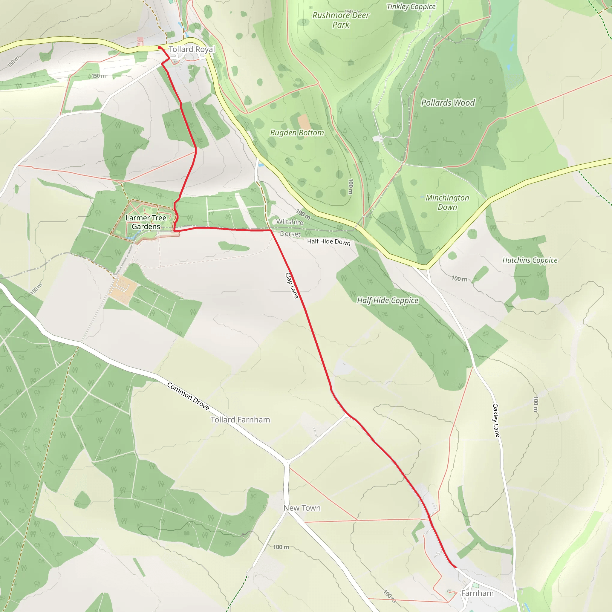 Tollard Royal Walk mobile static map