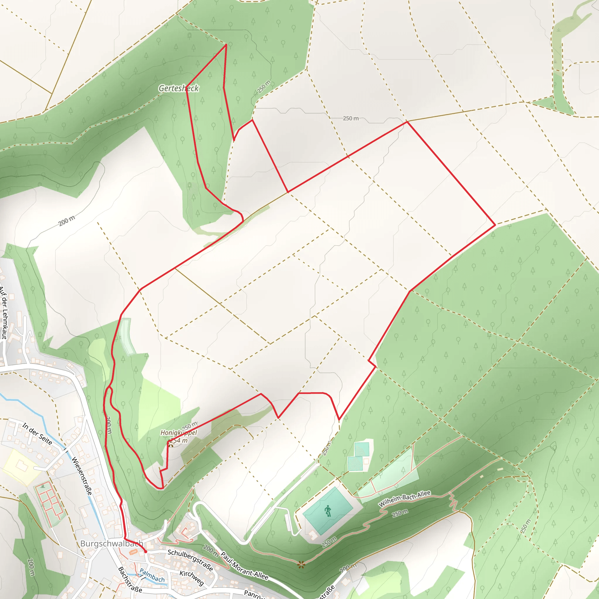 Honigküppel and Jüdische Friedhof Burgschwalbach Loop mobile static map